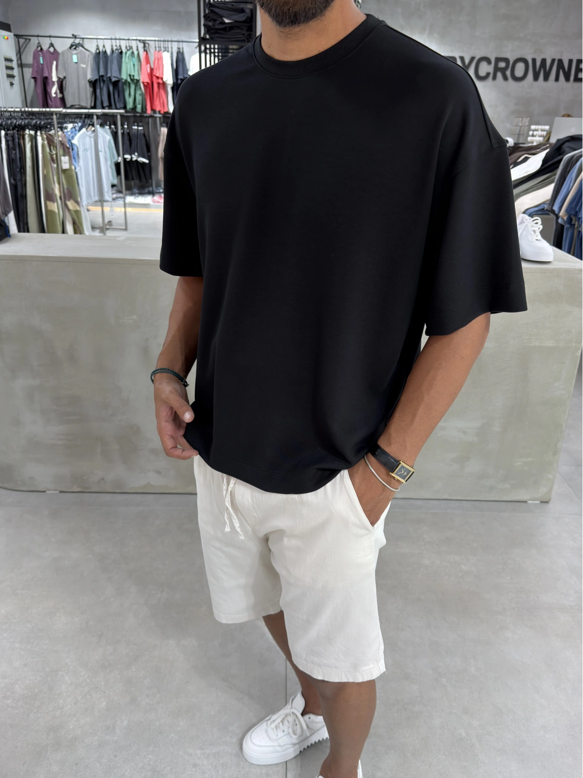 Siyah Modal Oversize T-shirt