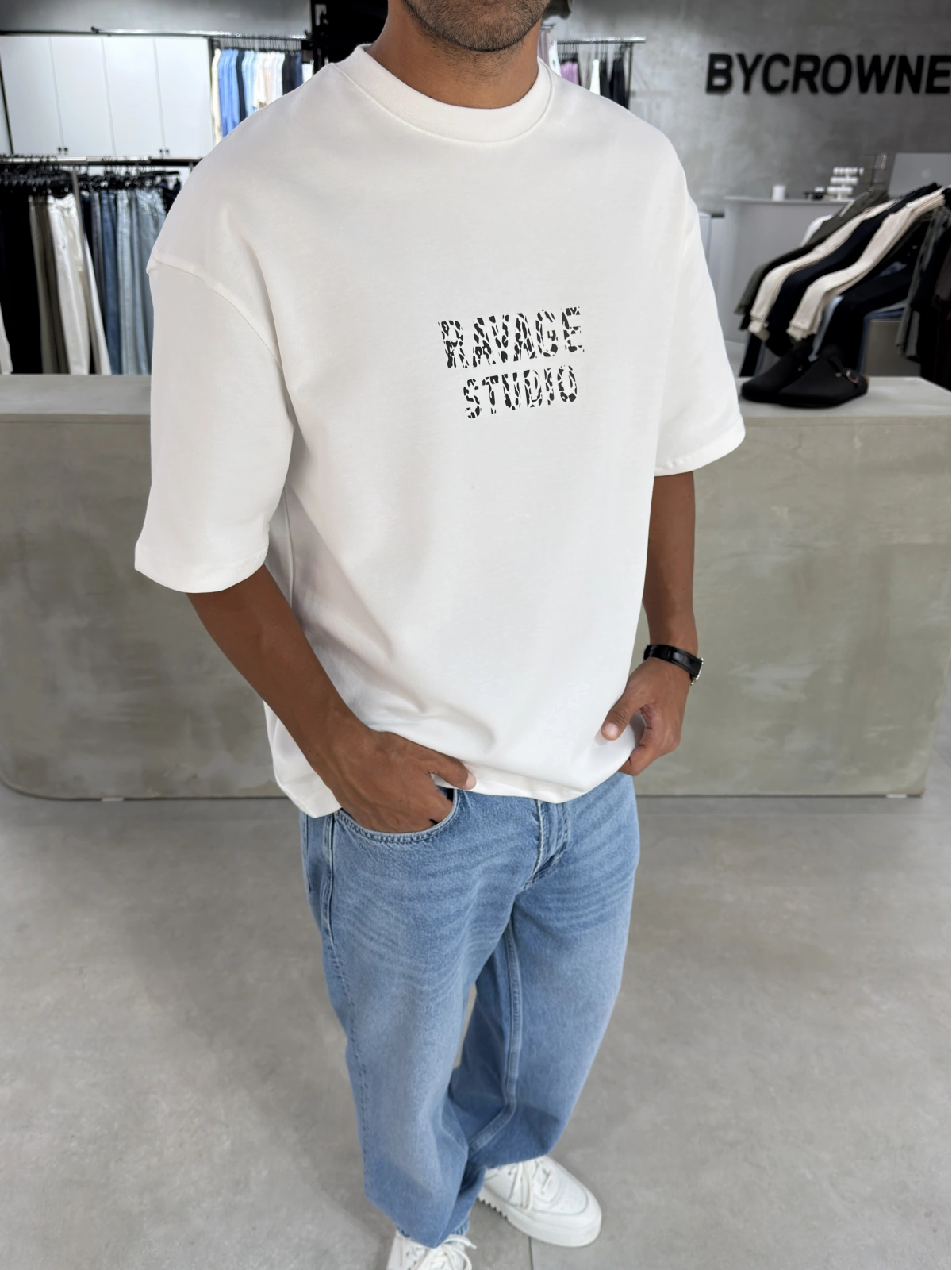 Beyaz Ravage Oversize T-Shirt