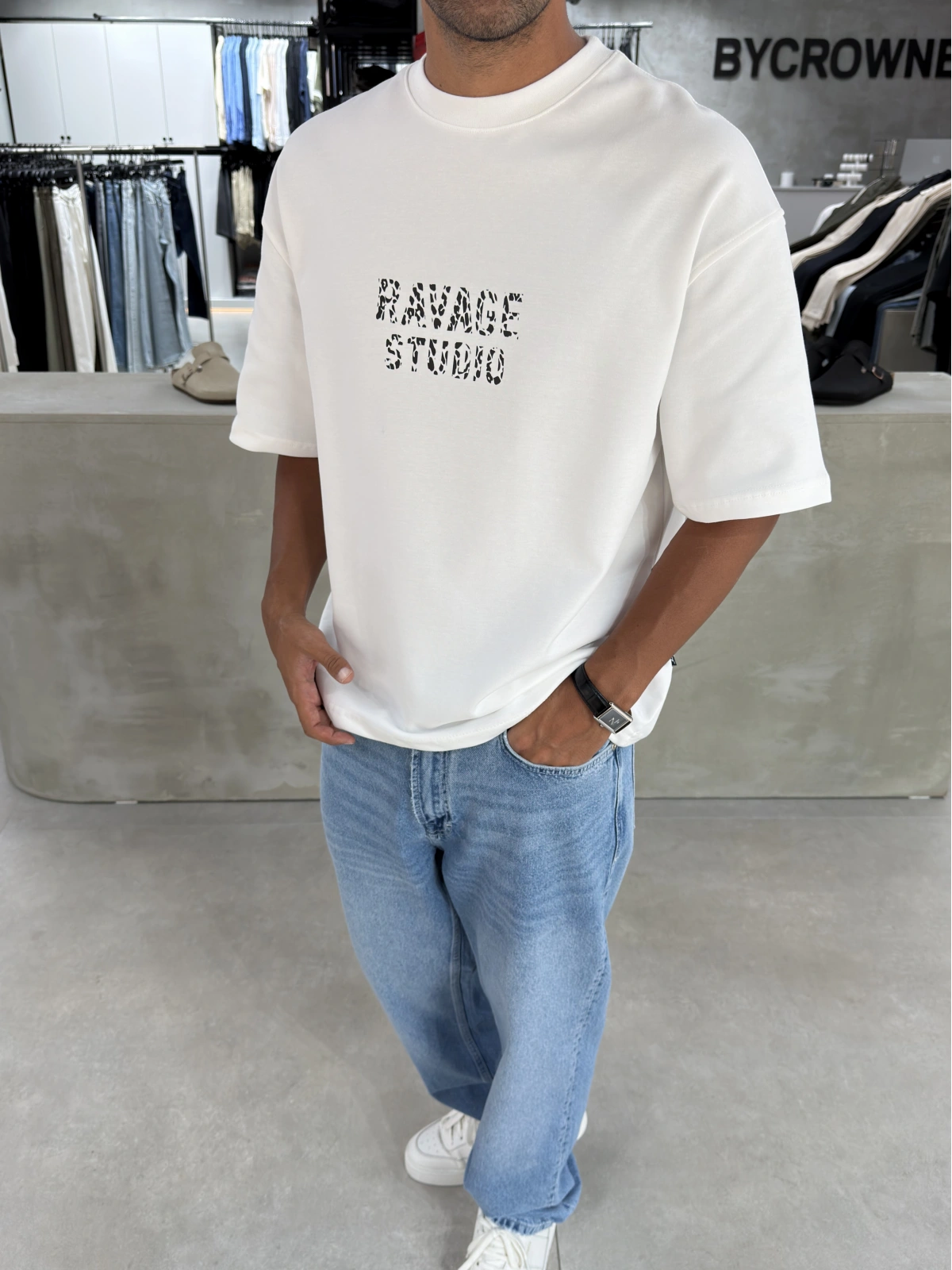 Beyaz Ravage Oversize T-Shirt