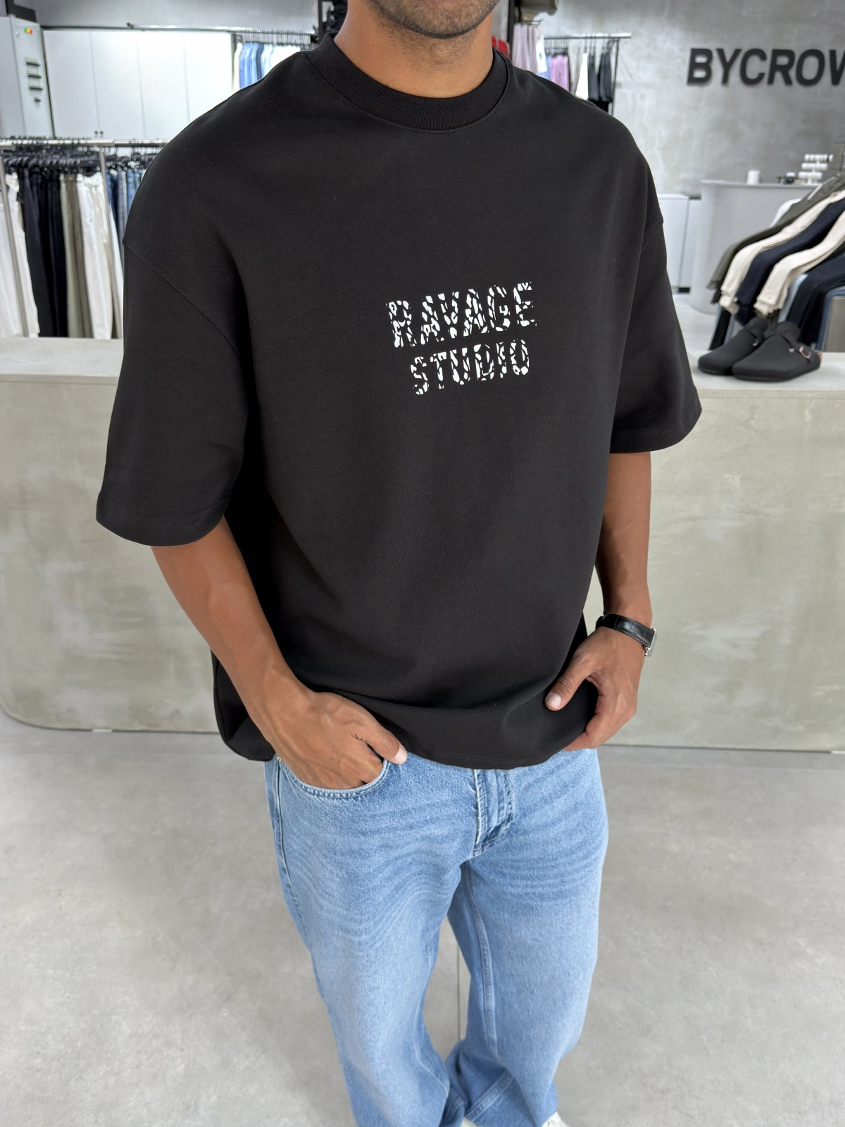 Siyah Ravage Oversize T-Shirt