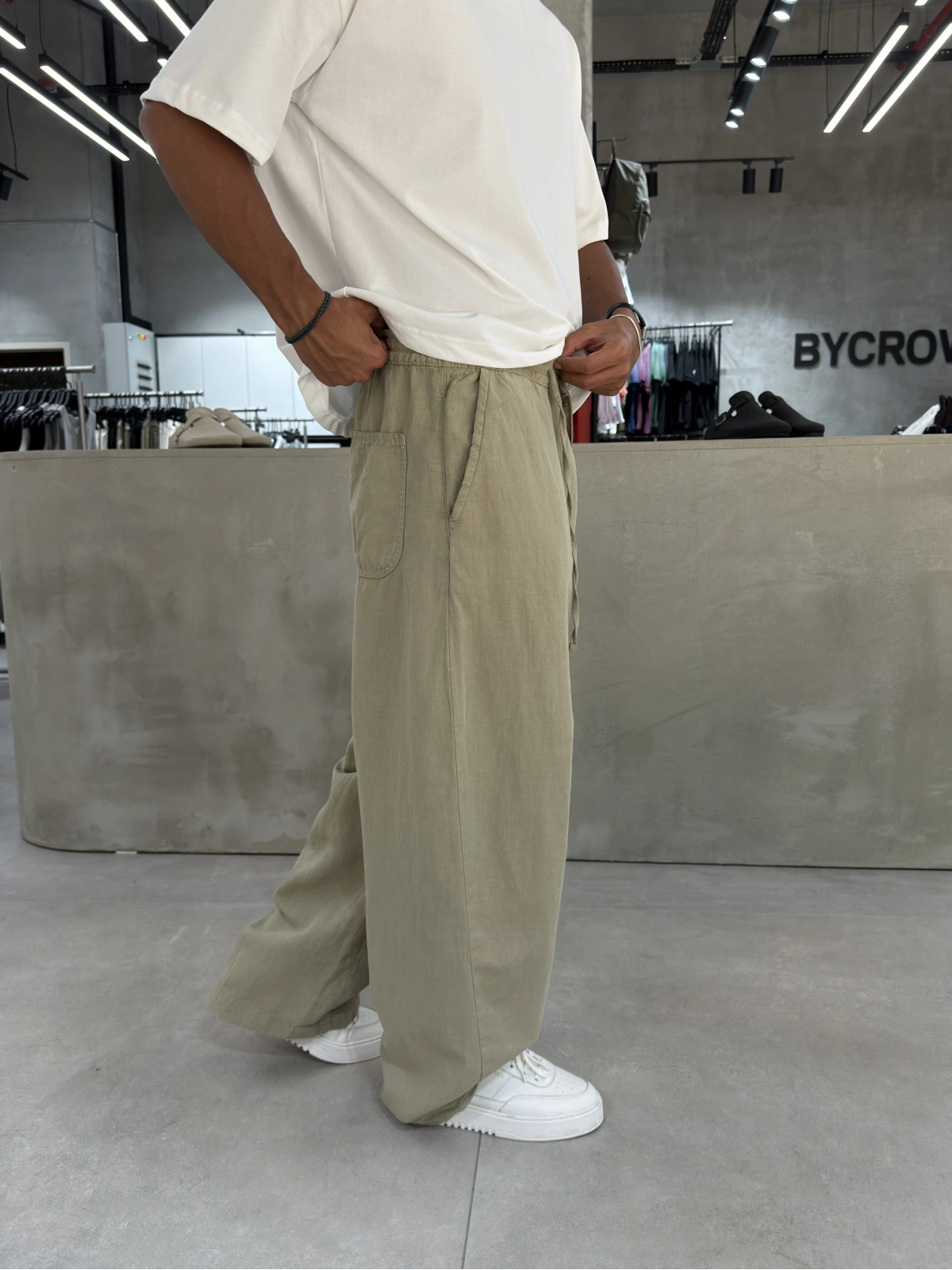 Yeşil Premium Keten Süper Baggy