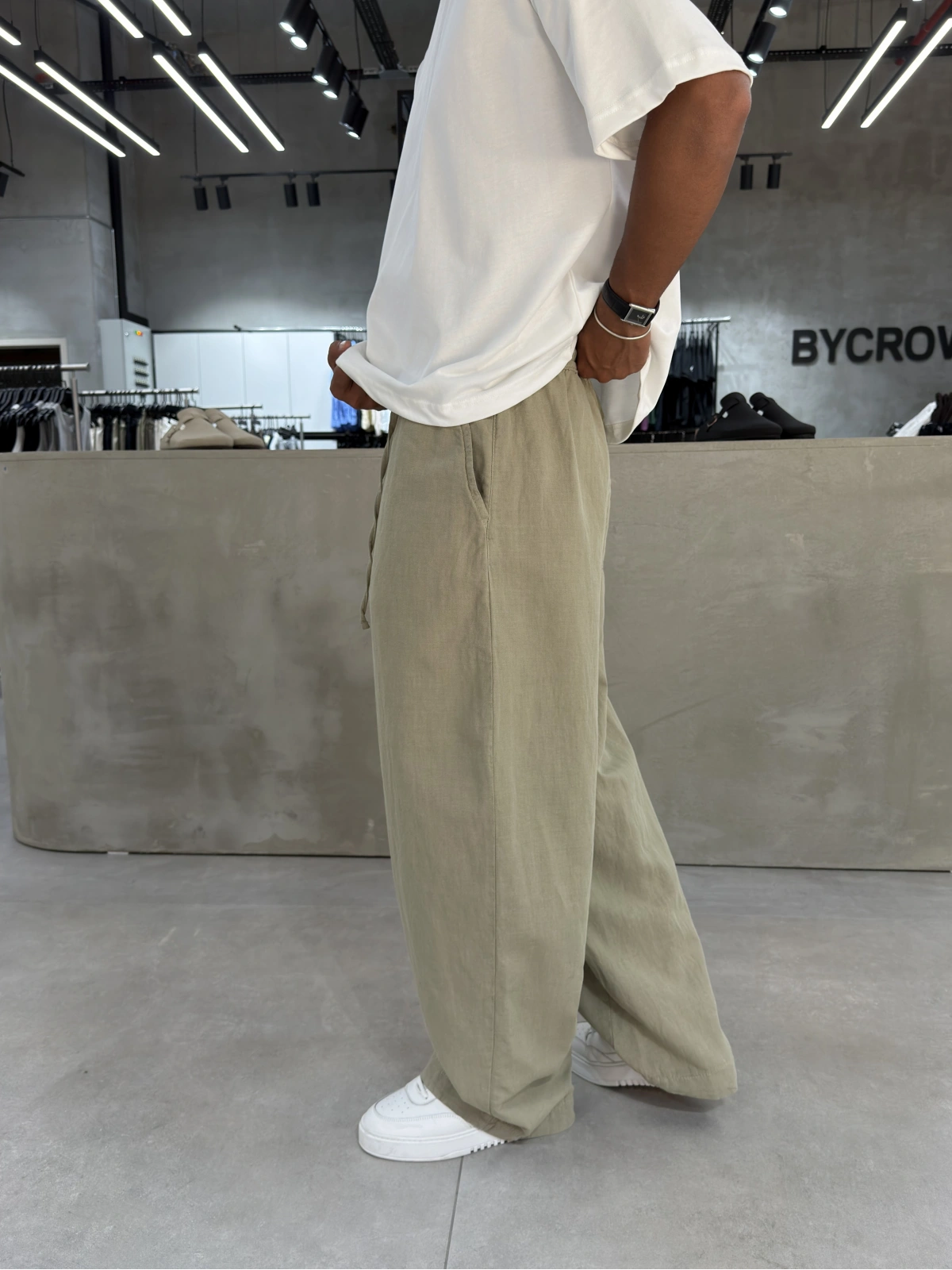 Yeşil Premium Keten Süper Baggy