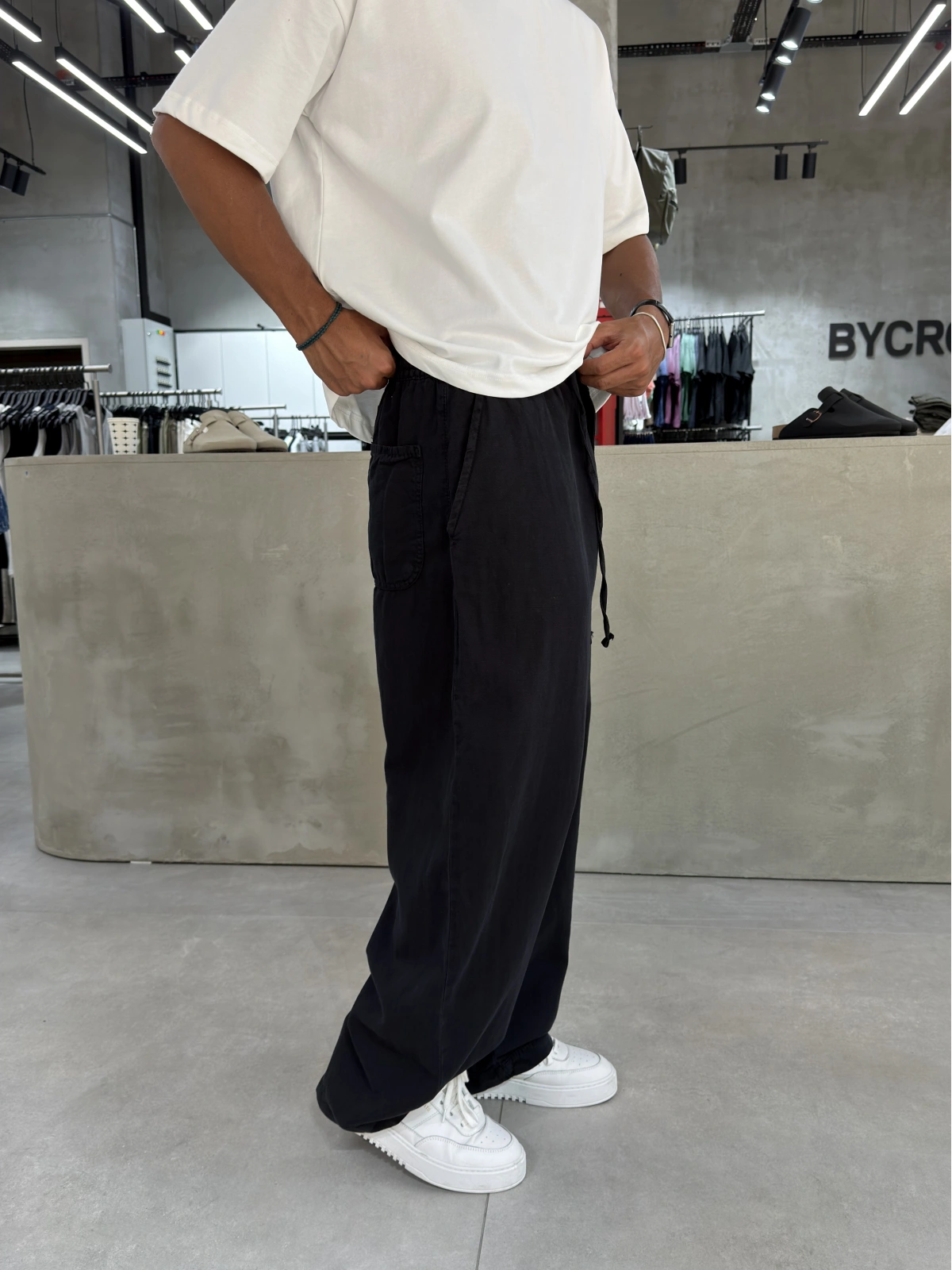 Siyah Premium Keten Süper Baggy