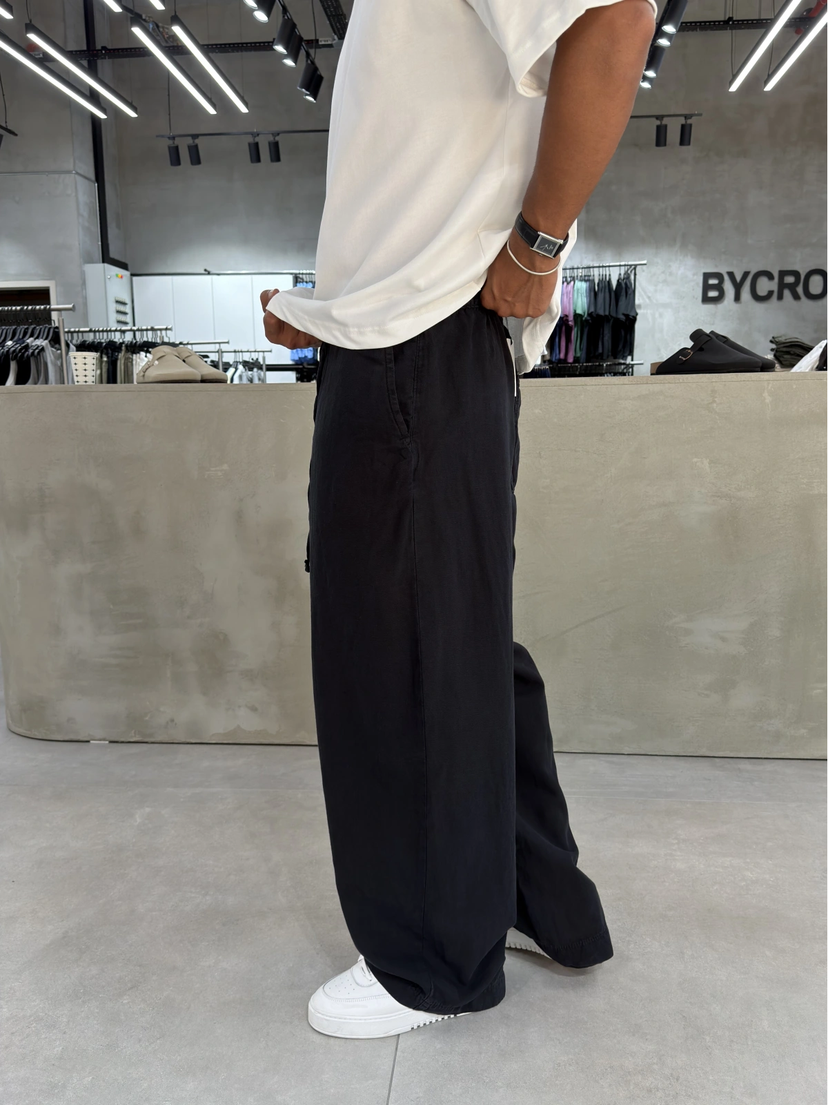 Siyah Premium Keten Süper Baggy