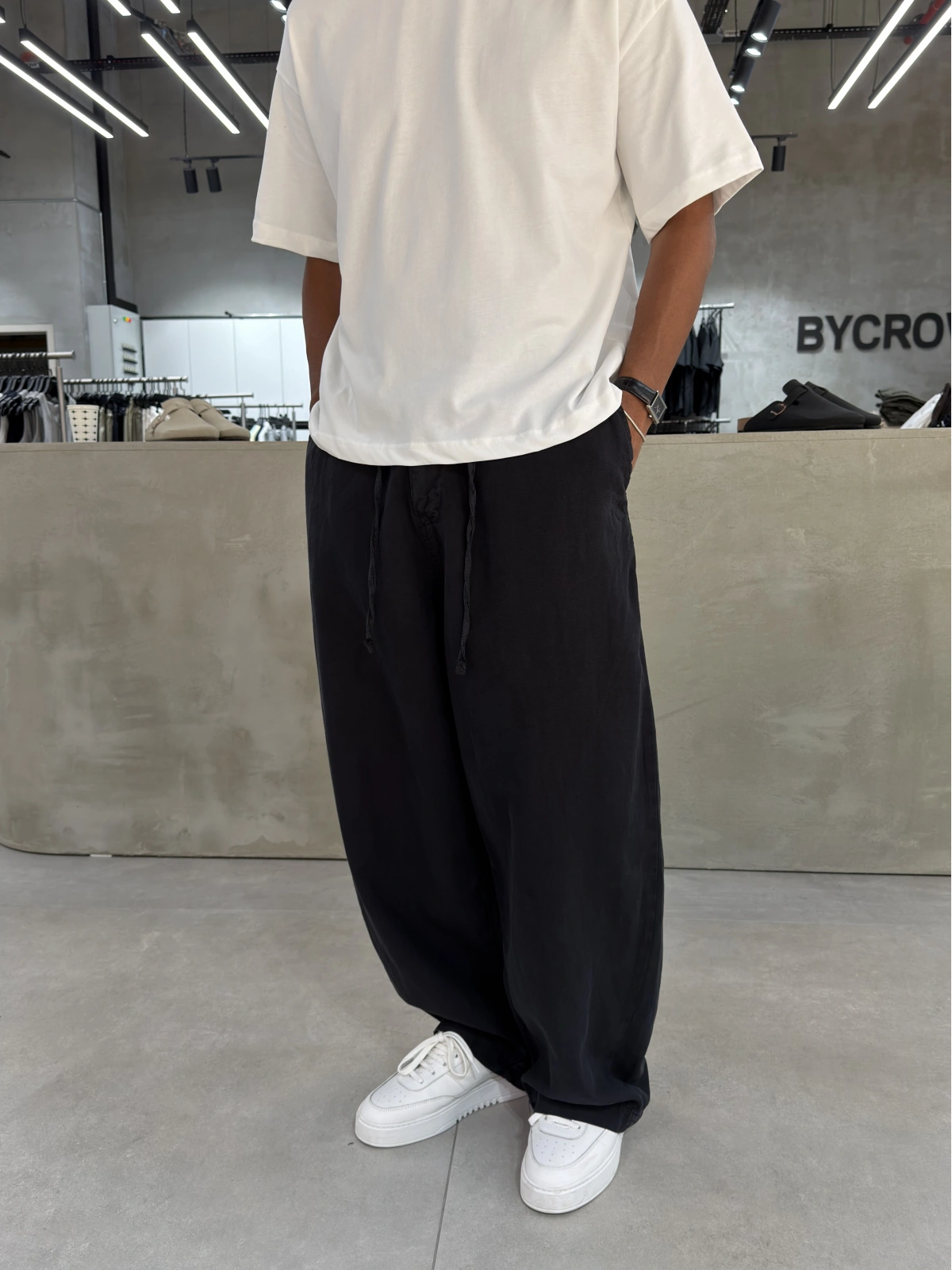 Siyah Premium Keten Süper Baggy