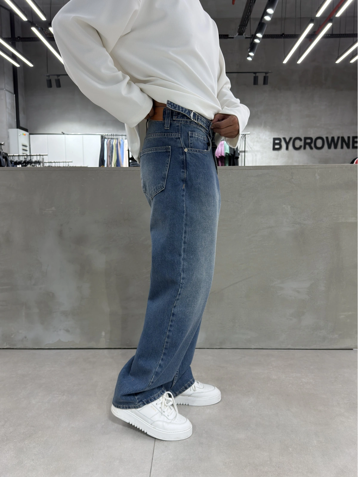 Mavi Aksesuar Detaylı Baggy Jean