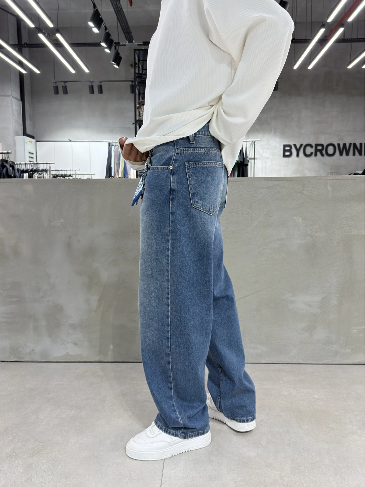 Mavi Aksesuar Detaylı Baggy Jean