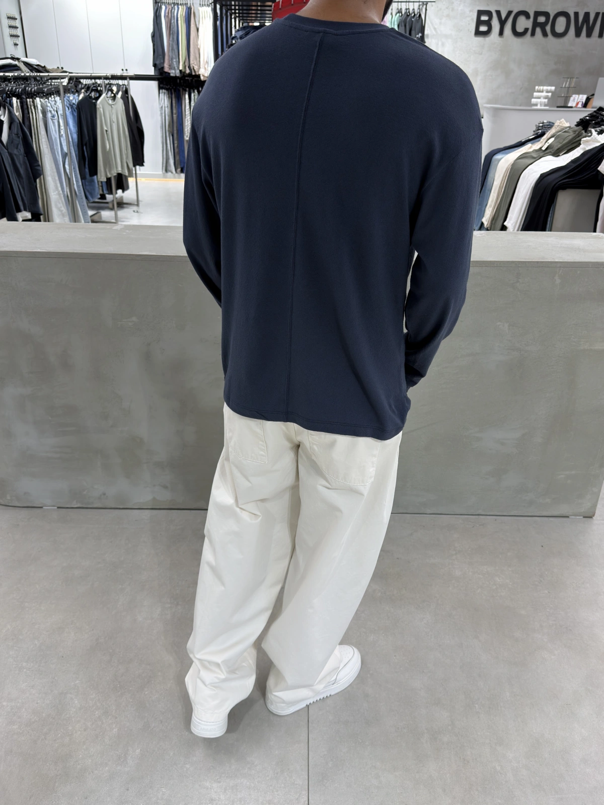 Lacivert Pamuk İnce Basic Sweat