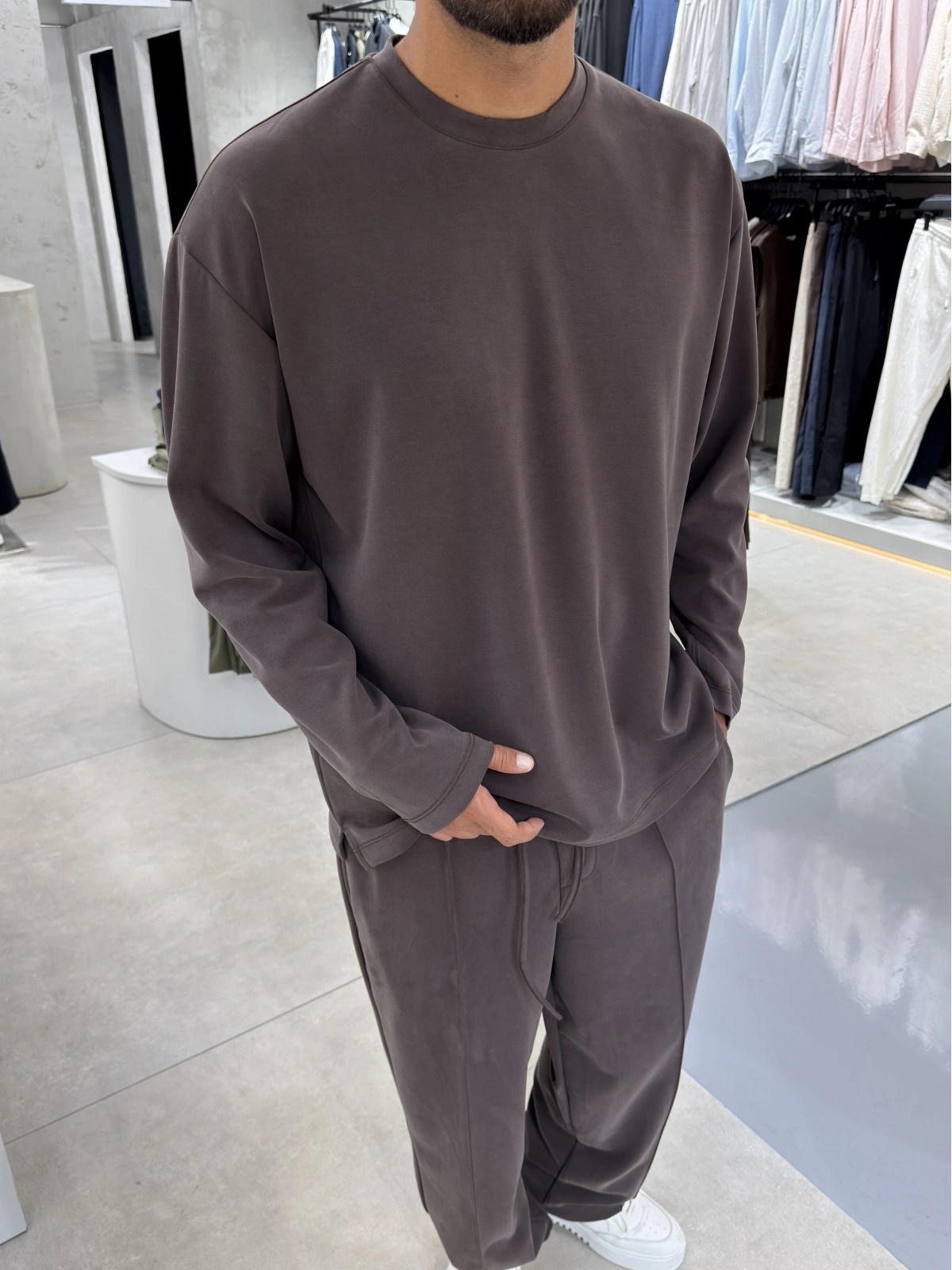 Kahve Premium Modal Eşofman Takım