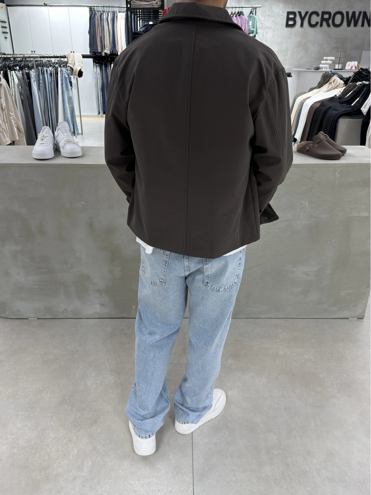 Kahve Ekose Detaylı Oversize Trençkot