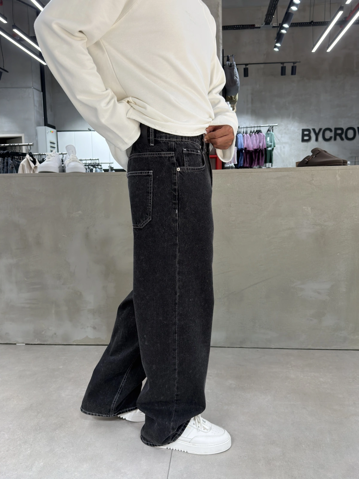 Siyah Effect Süper Baggy Jean