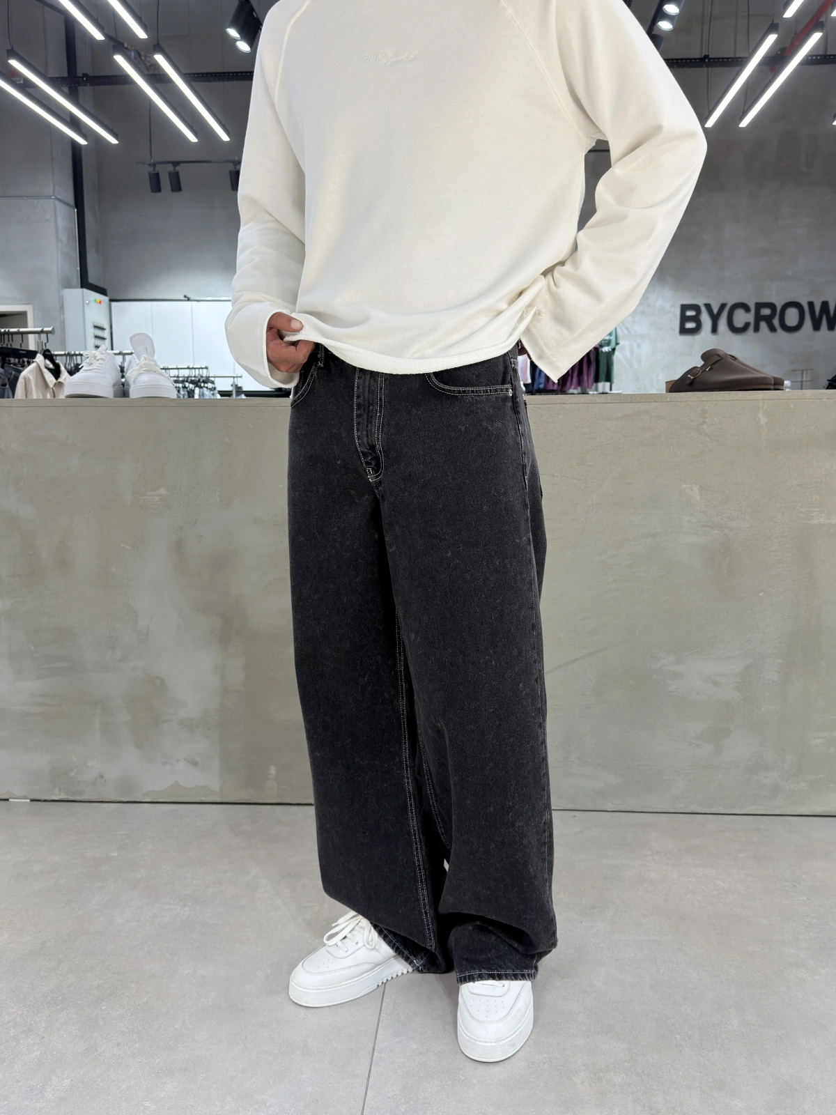 Siyah Effect Süper Baggy Jean