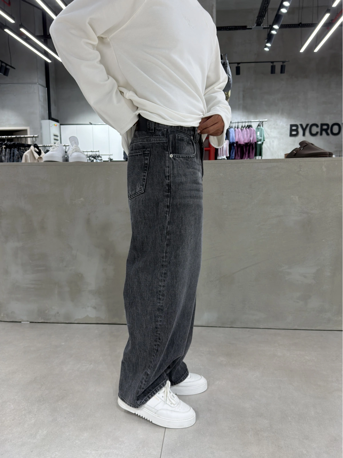 Antrasit Effect Süper Baggy Jean