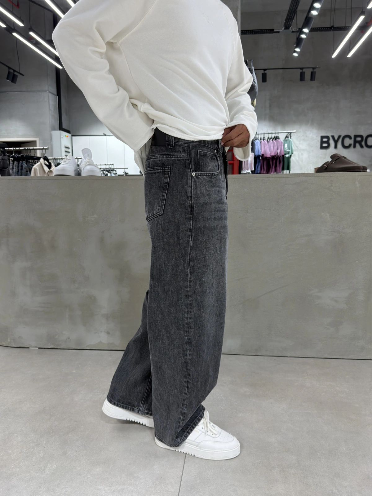 Antrasit Effect Süper Baggy Jean