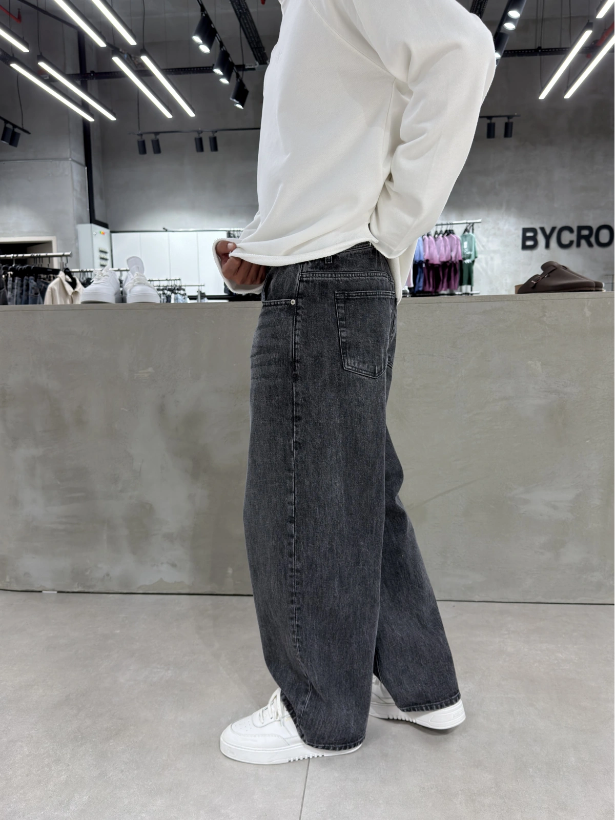 Antrasit Effect Süper Baggy Jean