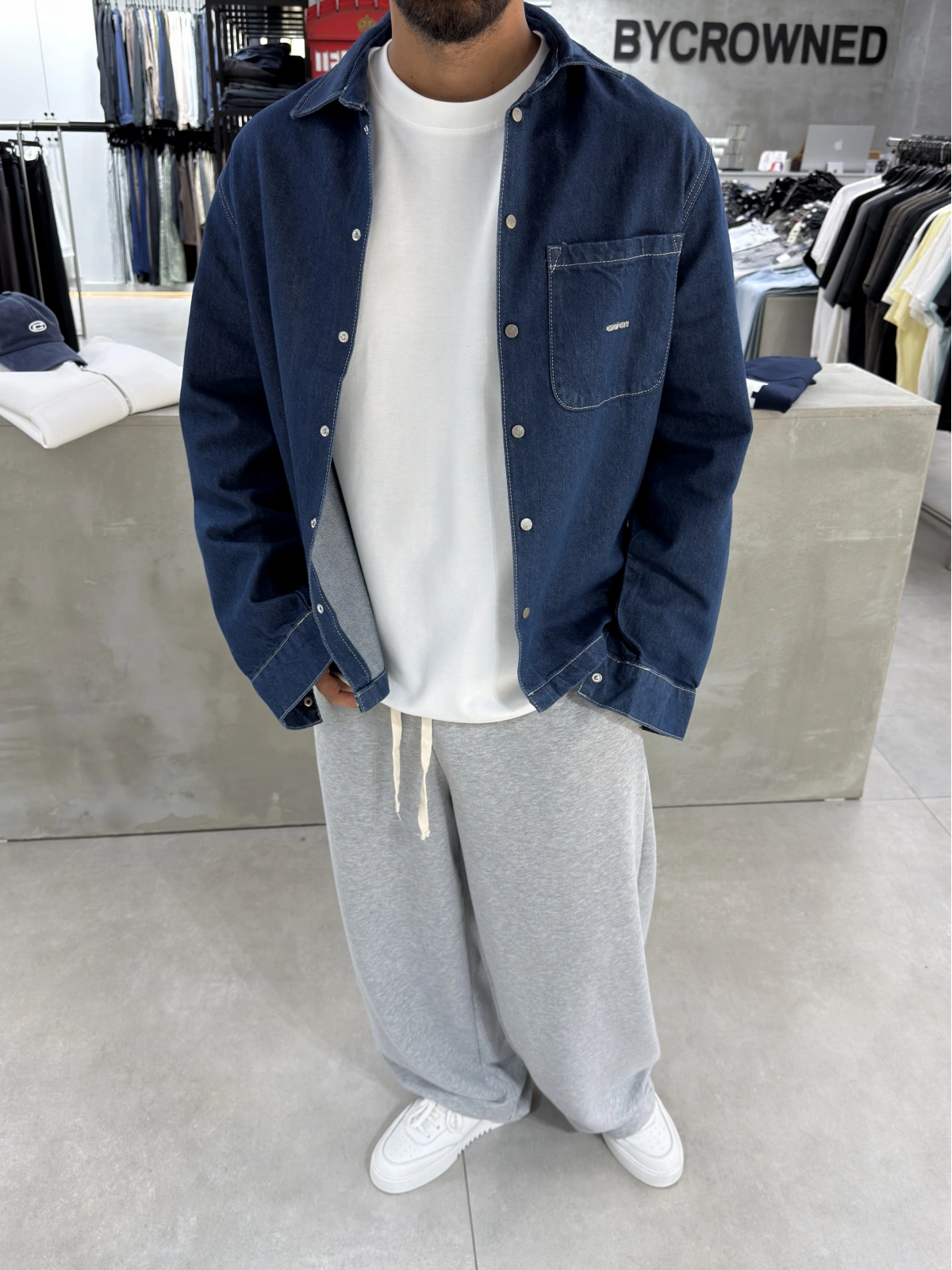 Lacivert Premium Oversize Denim Ceket