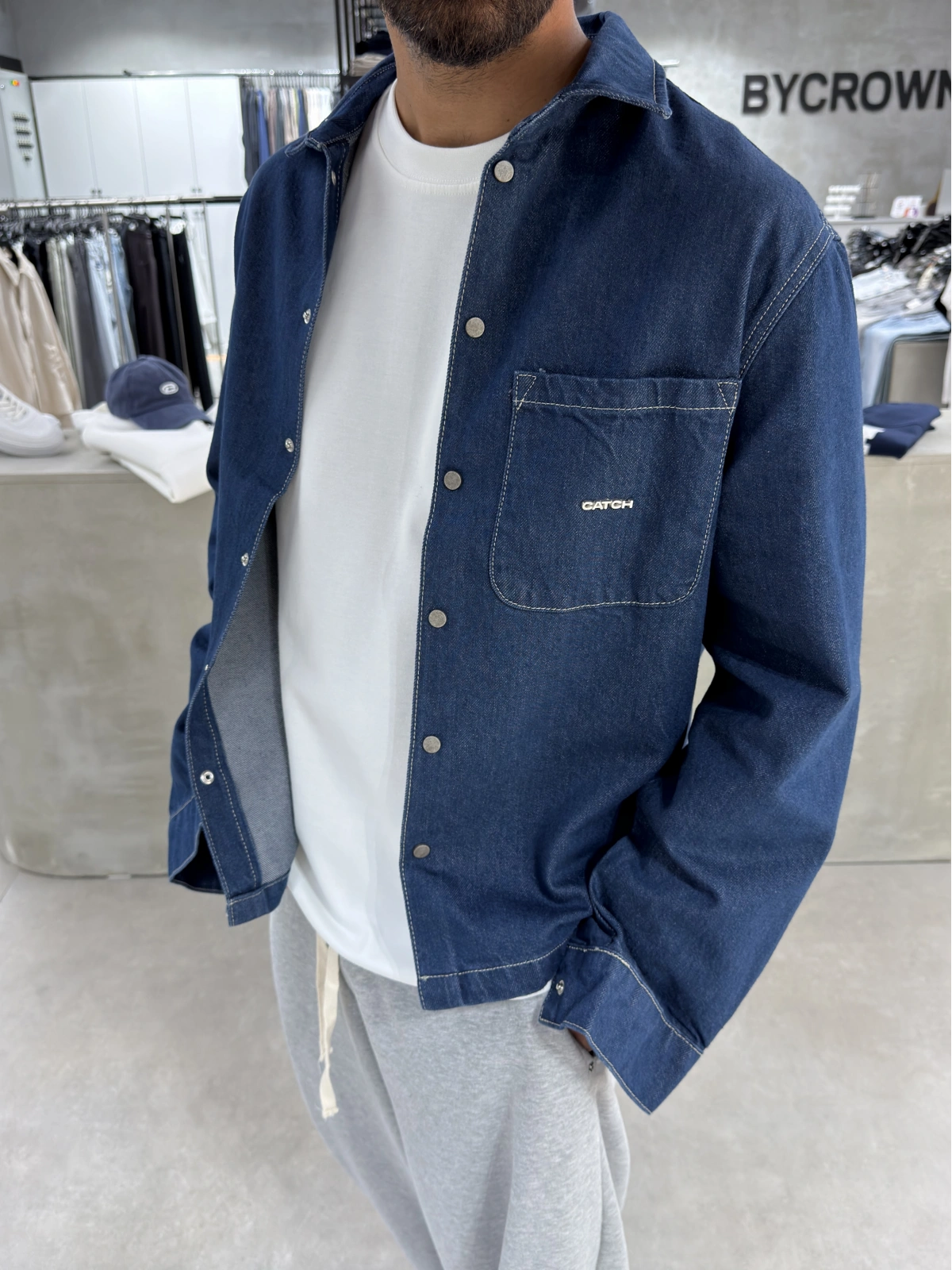 Lacivert Premium Oversize Denim Ceket