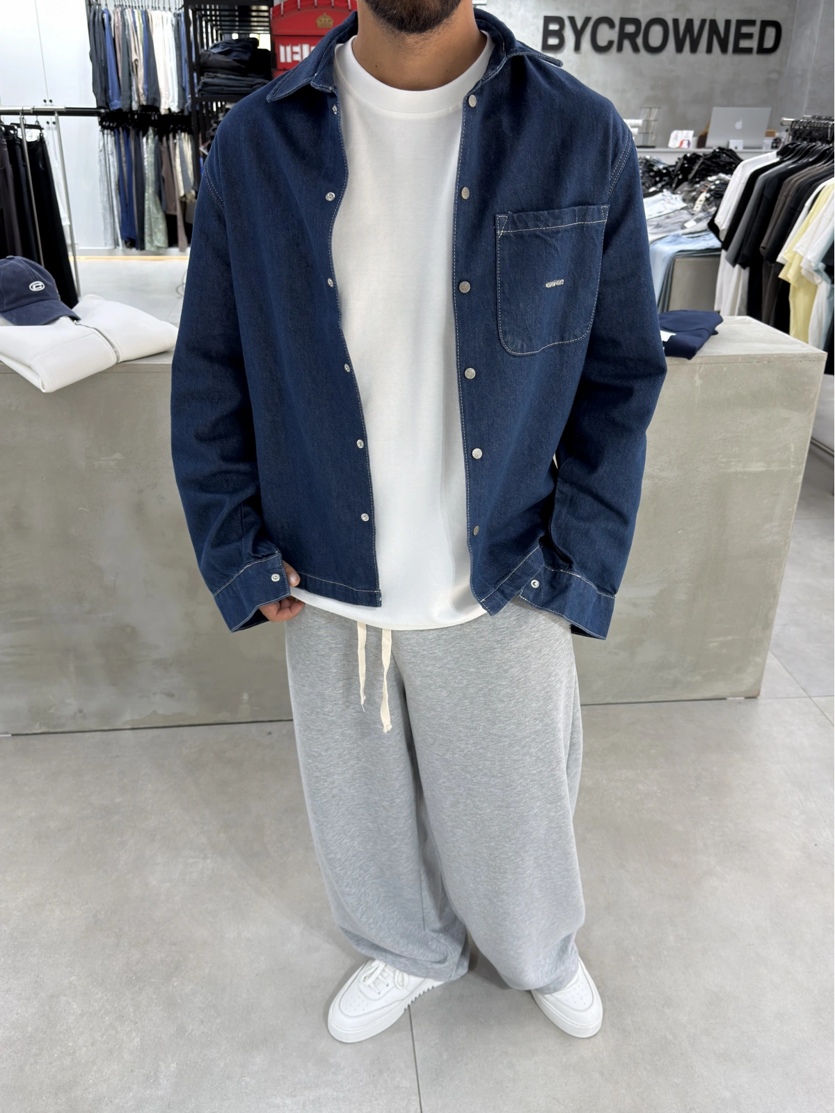 Lacivert Premium Oversize Denim Ceket