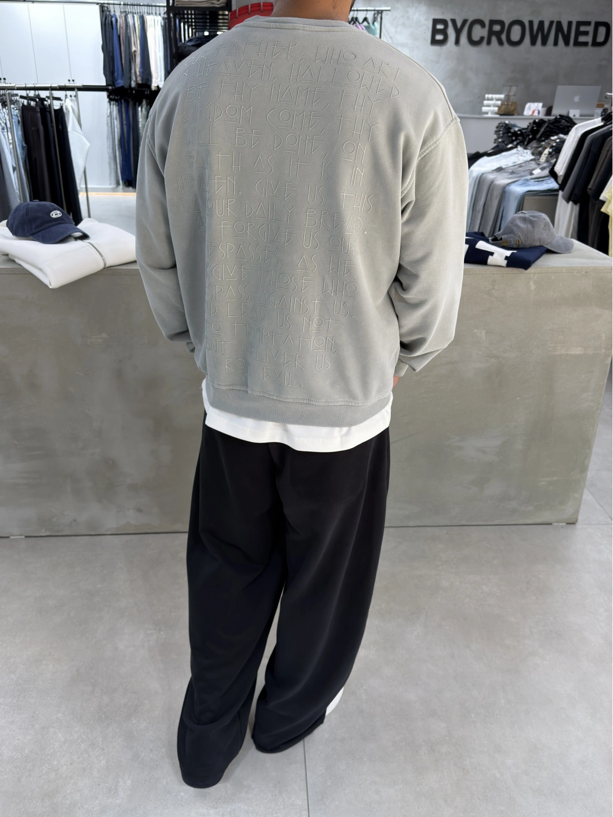 Day Gri Yıkamalı Oversize Bisiklet Yaka Sweat