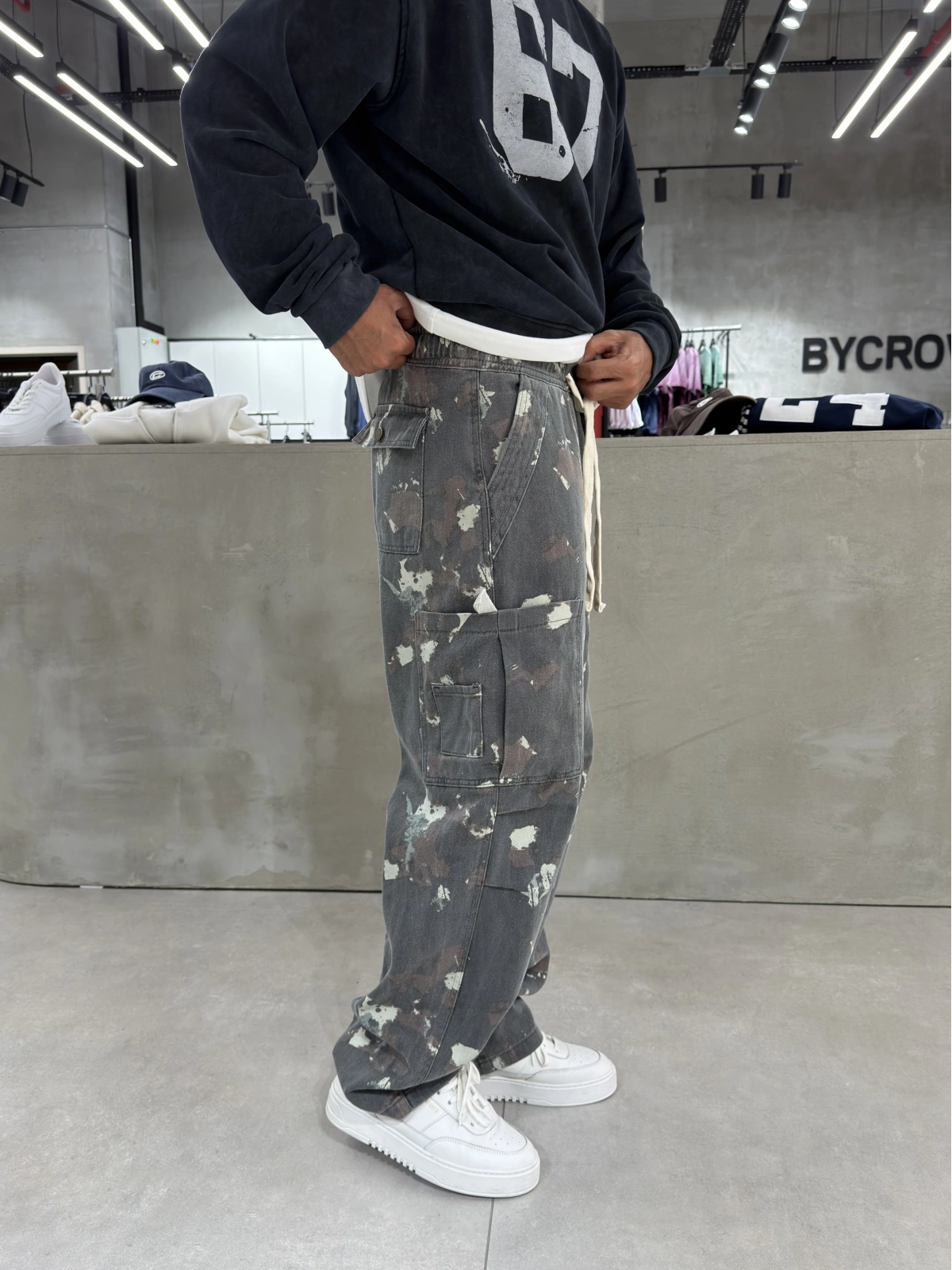 Antrasit Kamuflaj Premium Esktra Bol Baggy