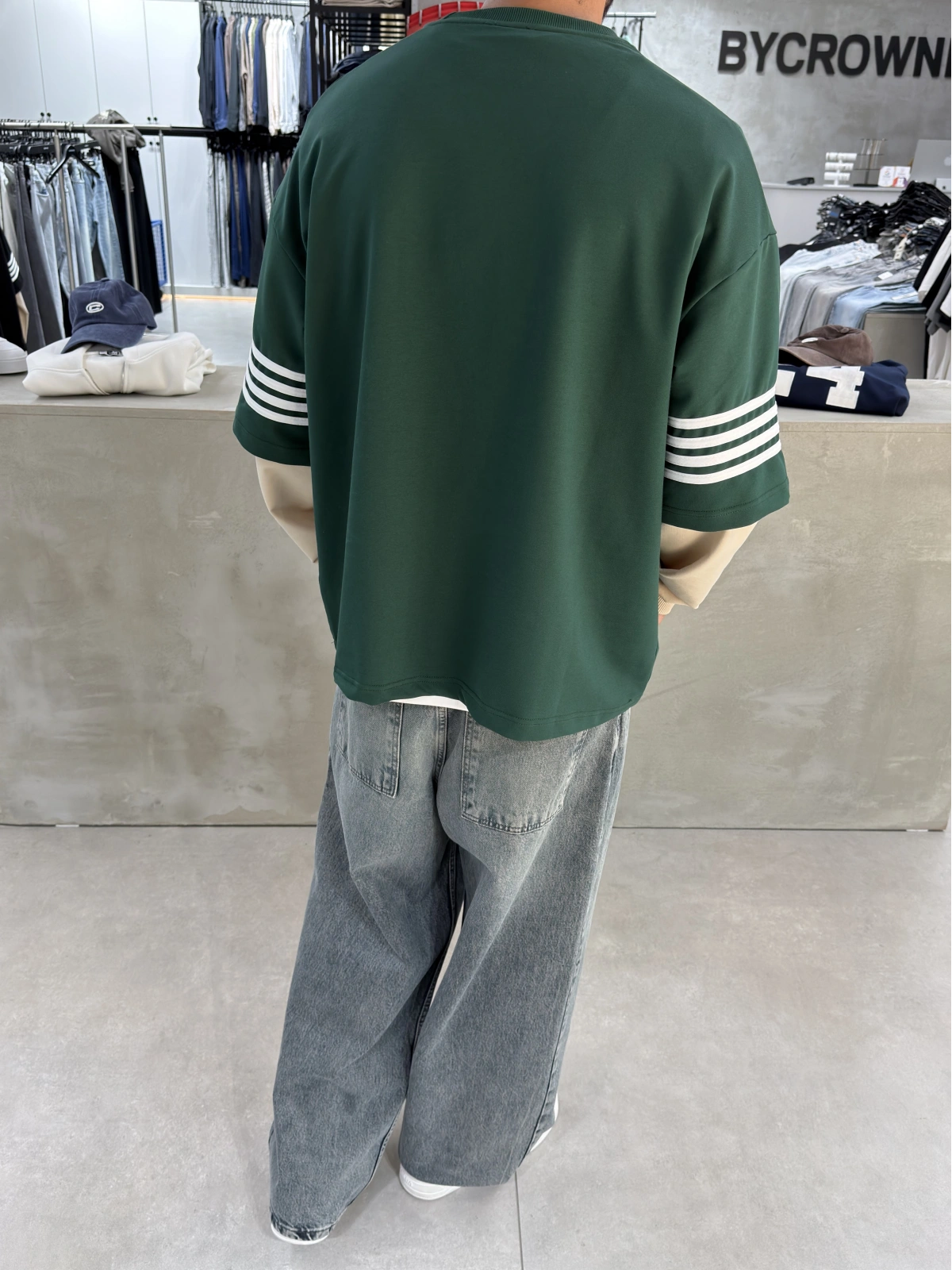 Yeşil 24 Baskılı Oversize Sweat