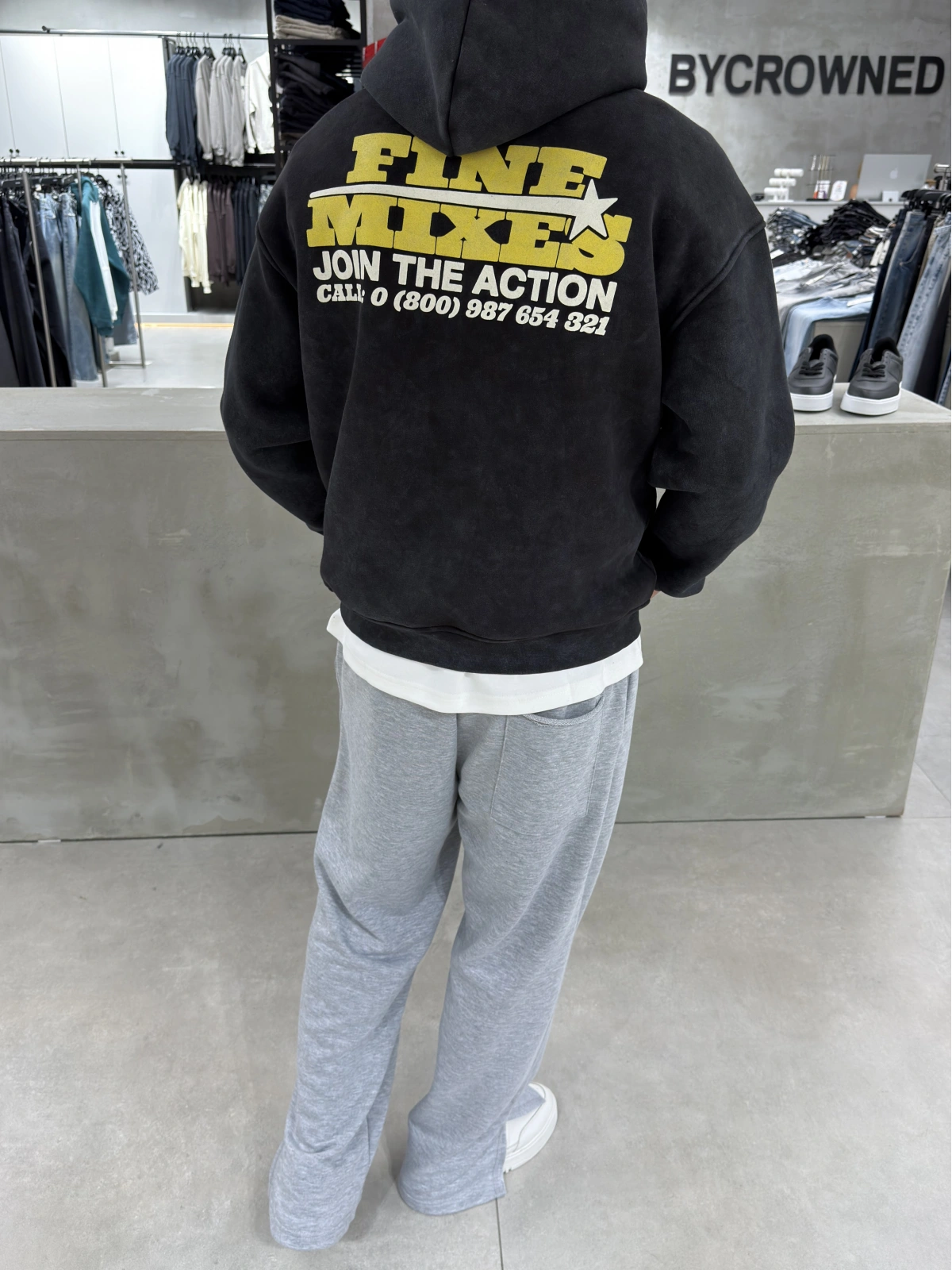 Siyah Yıkamalı Mixes Oversize Sweatshirt