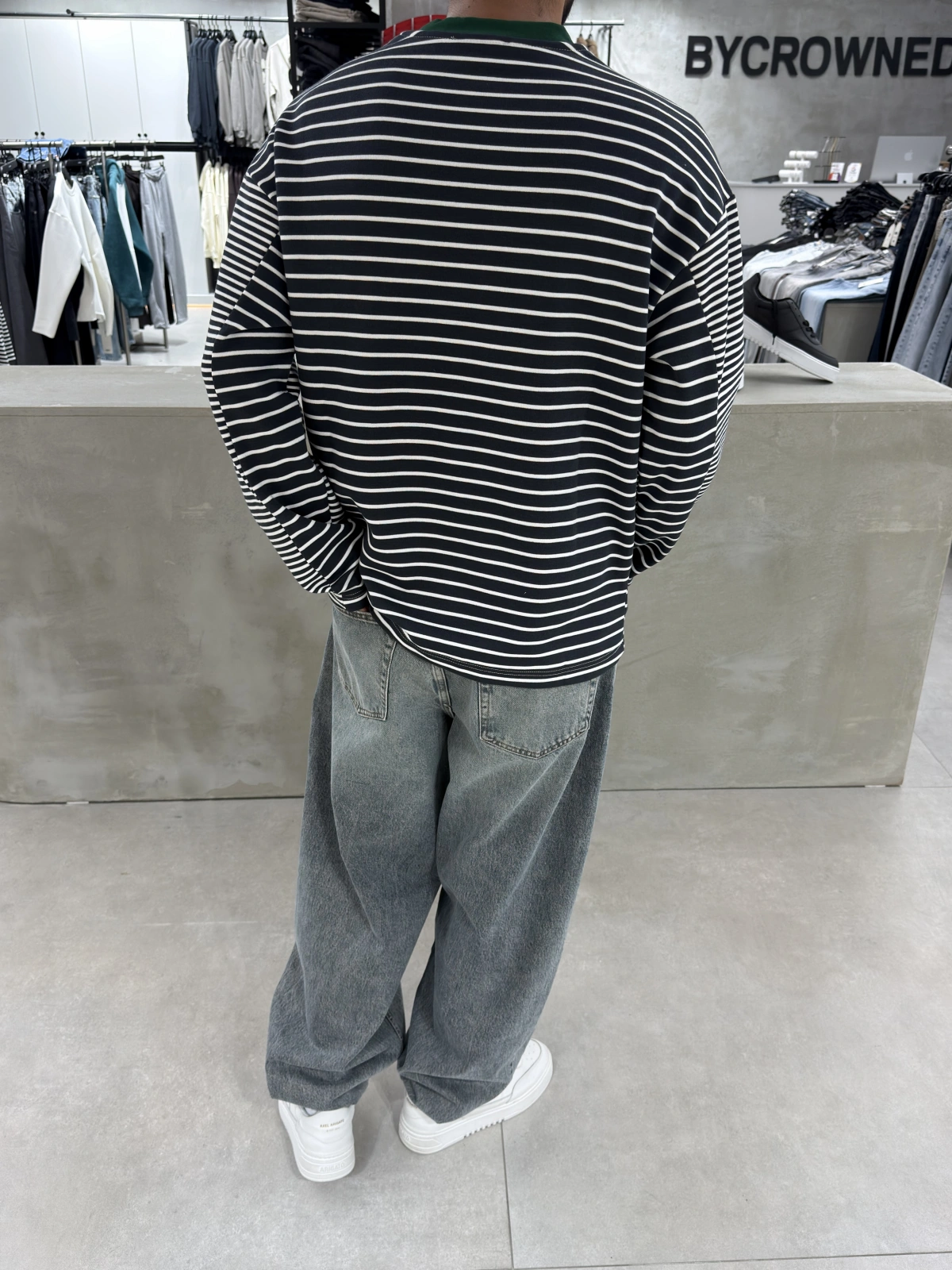Siyah Çizgili Young Oversize Sweatshirt
