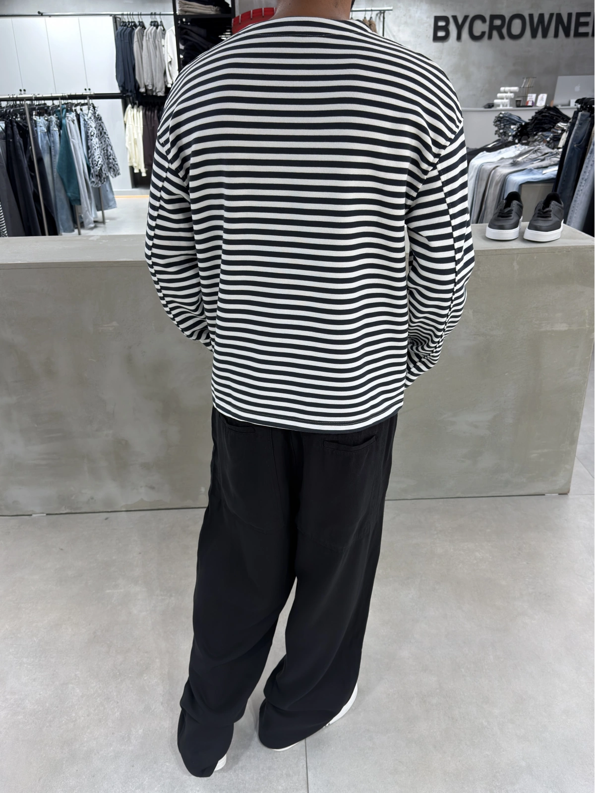 Siyah Çizgili Nothing Oversize Sweat