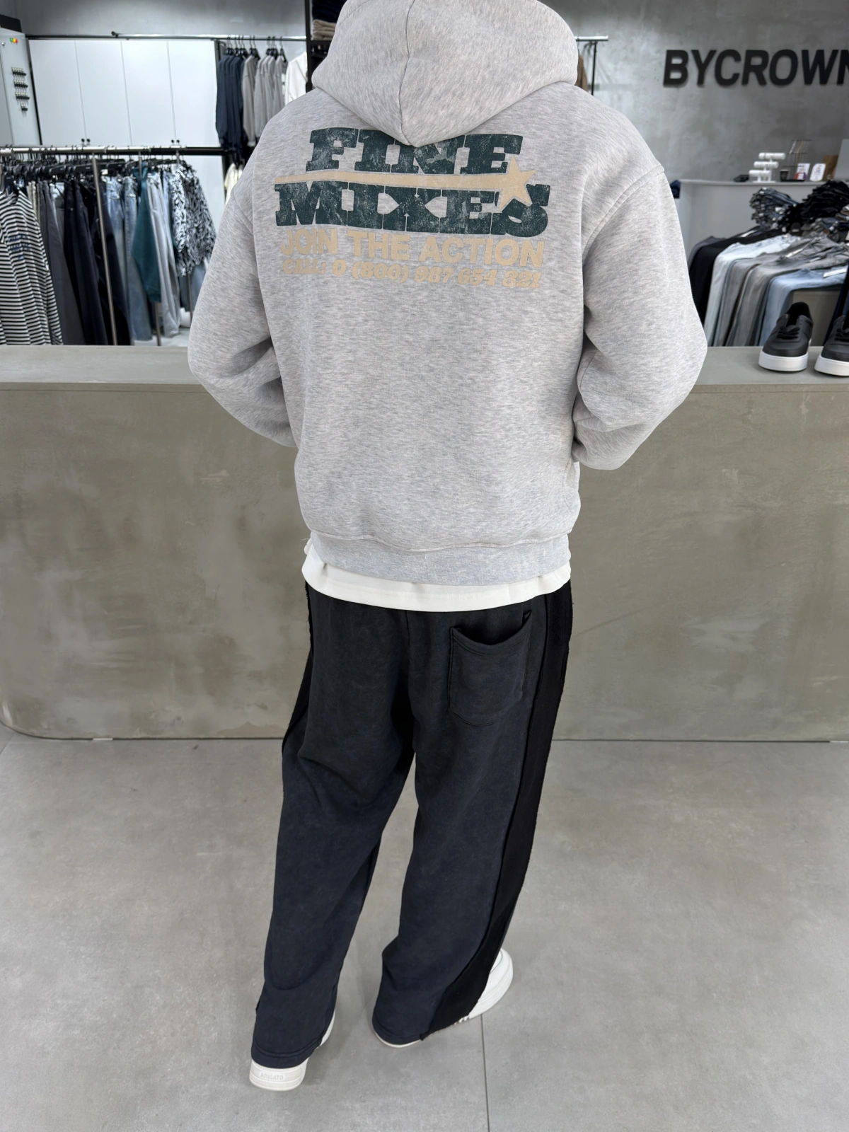 Gri Yıkamalı Mixes Oversize Sweatshirt