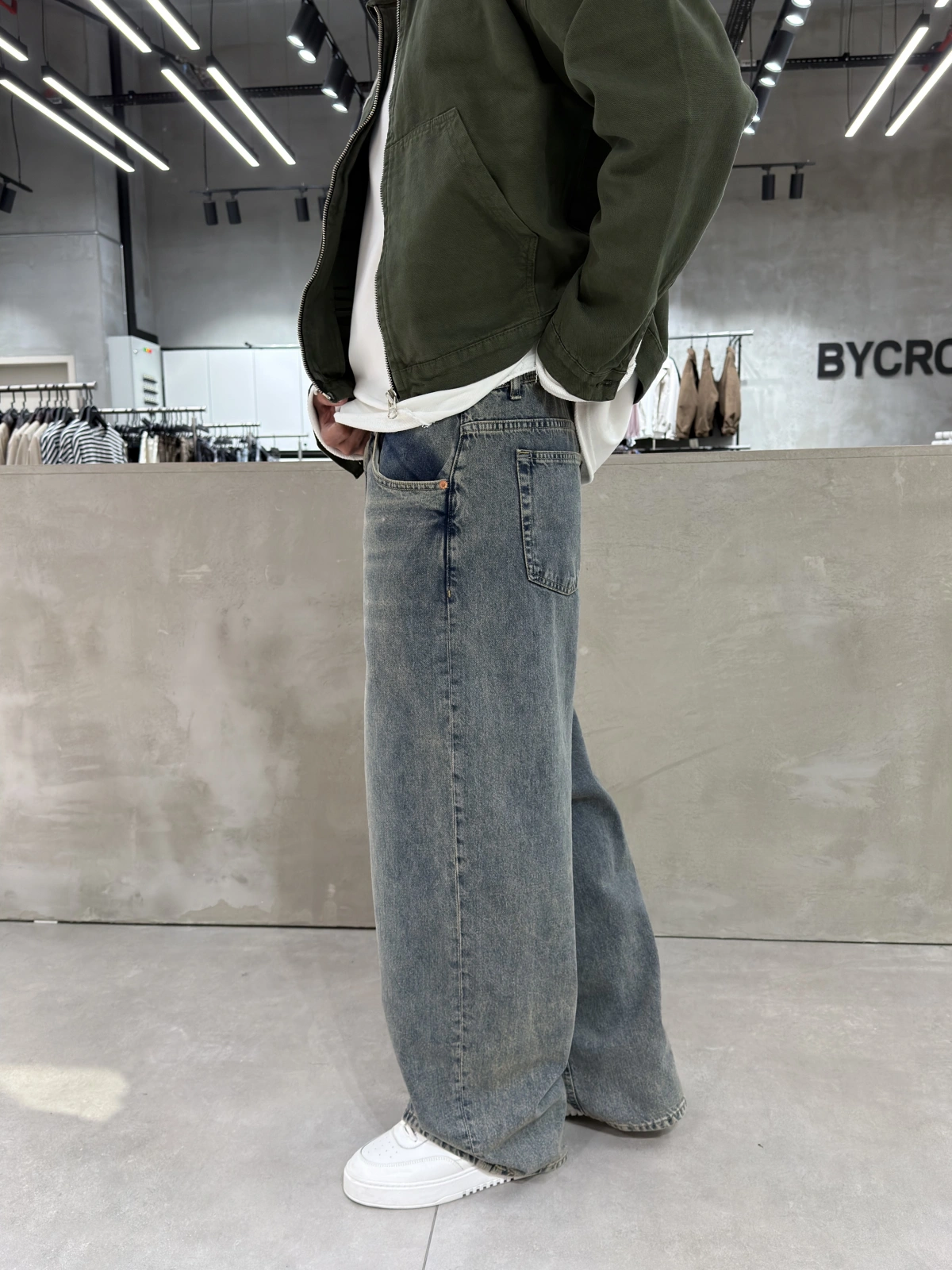 Eskitme Denim Süper Baggy Jean