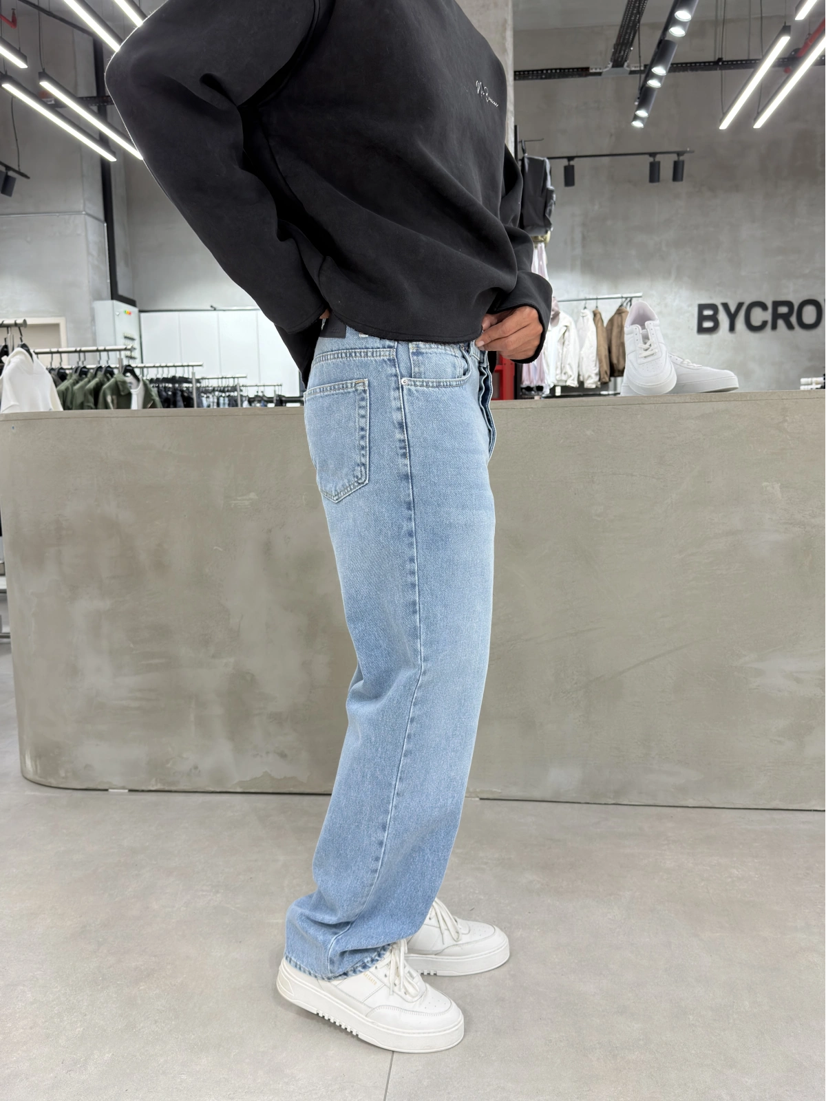 Buz Mavi Regular Effect Baggy Jean