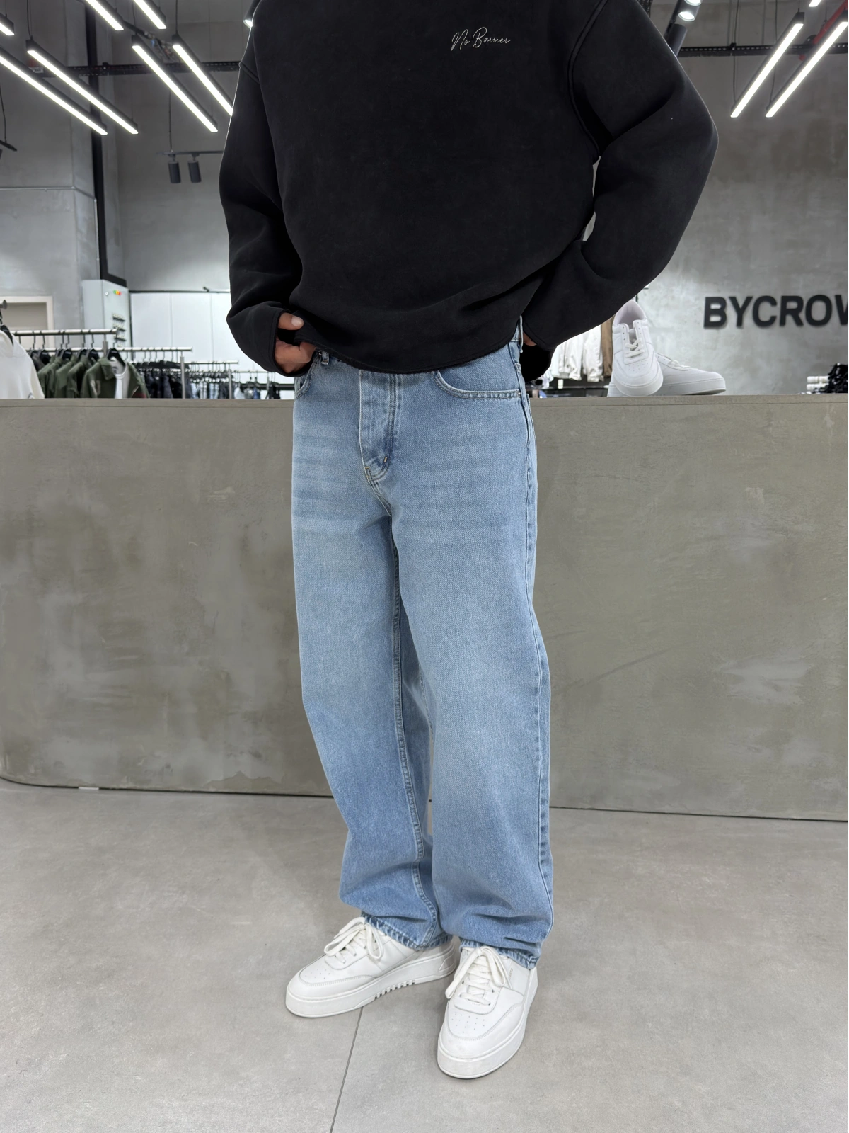 Buz Mavi Regular Effect Baggy Jean