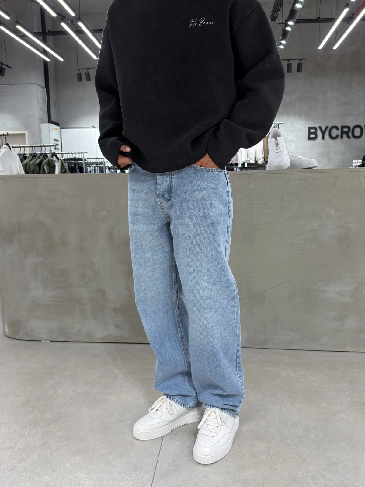 Buz Mavi Regular Effect Baggy Jean