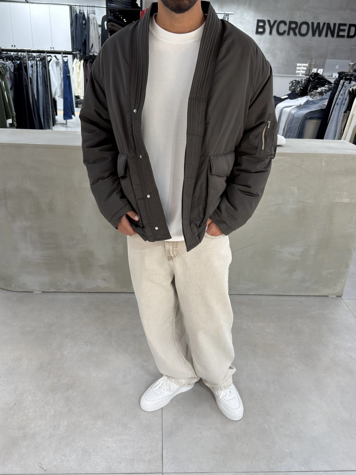 Haki Oversize Kimono Mont