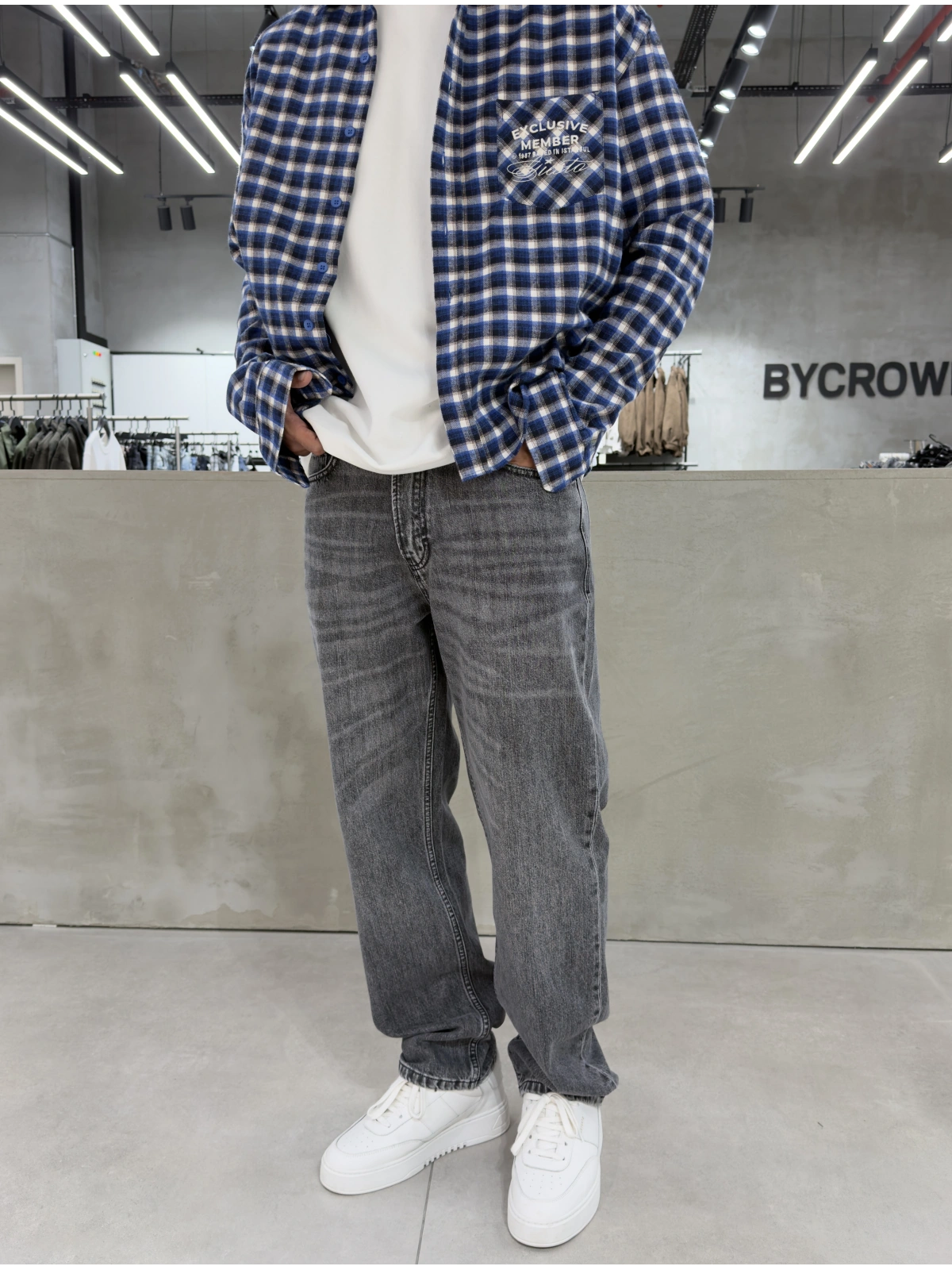 Antrasit Premium Effect Baggy Jean