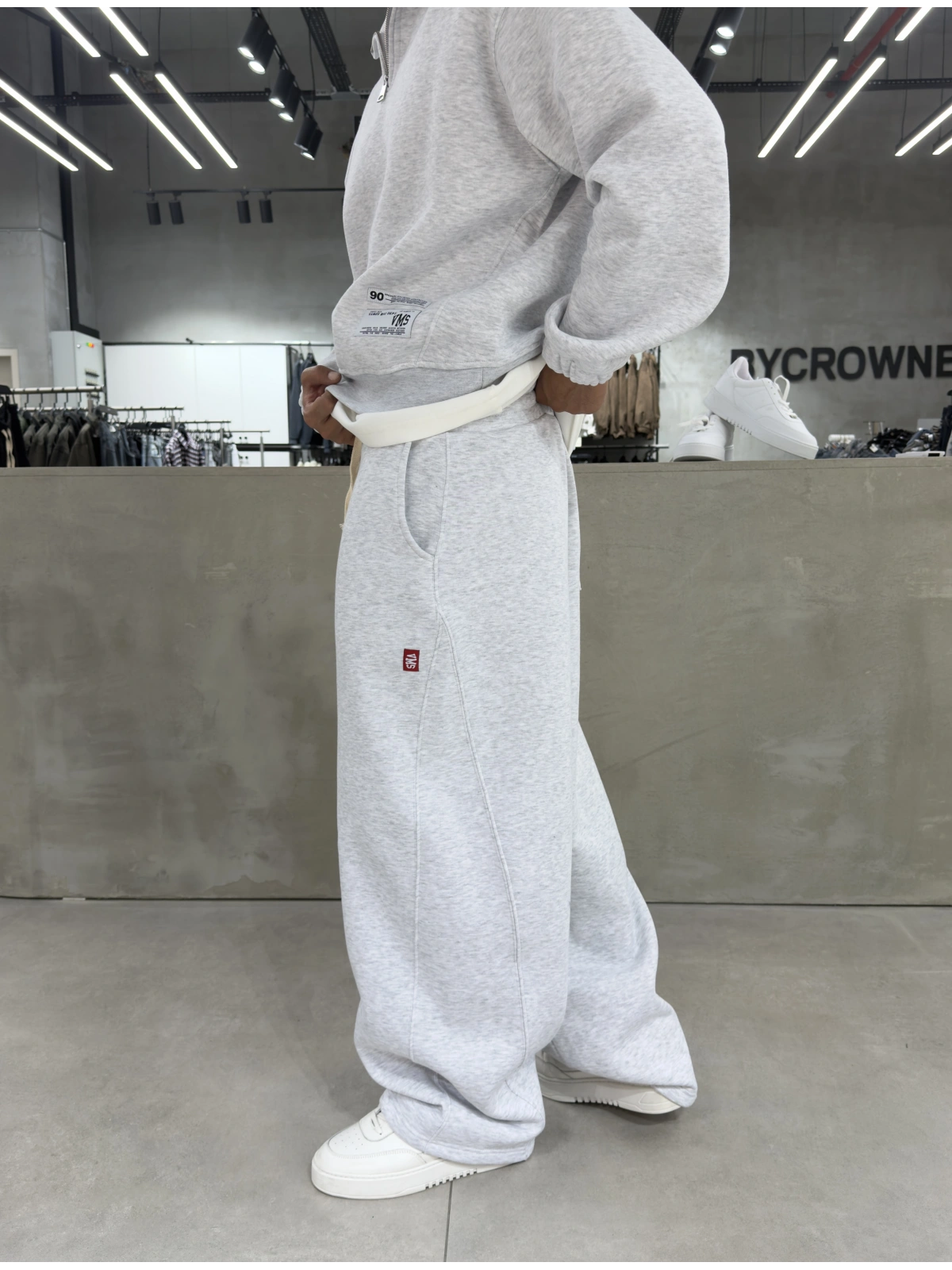 Gri Melange Premium Oversize Sweat Takım