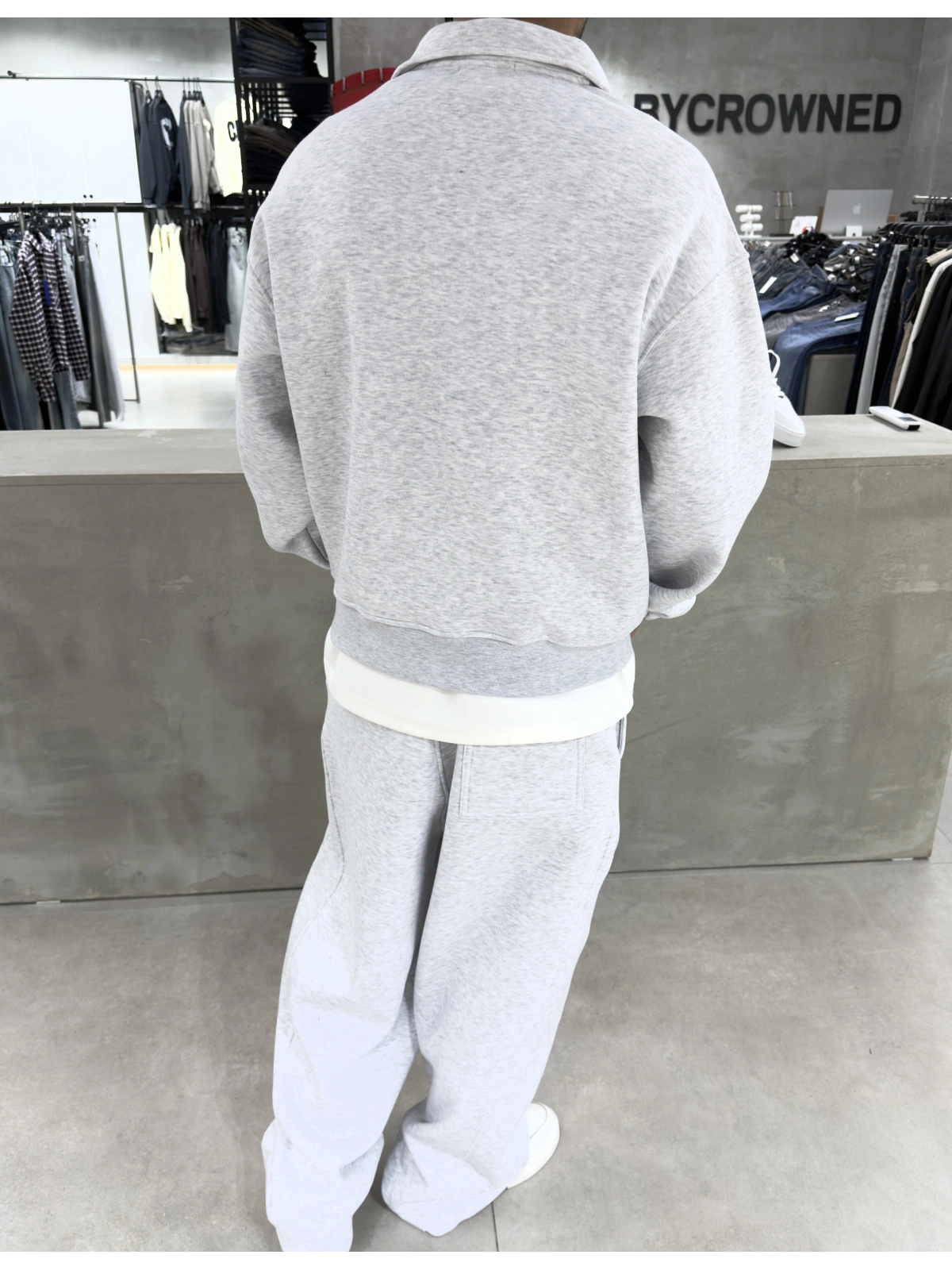 Gri Melange Premium Oversize Sweat Takım