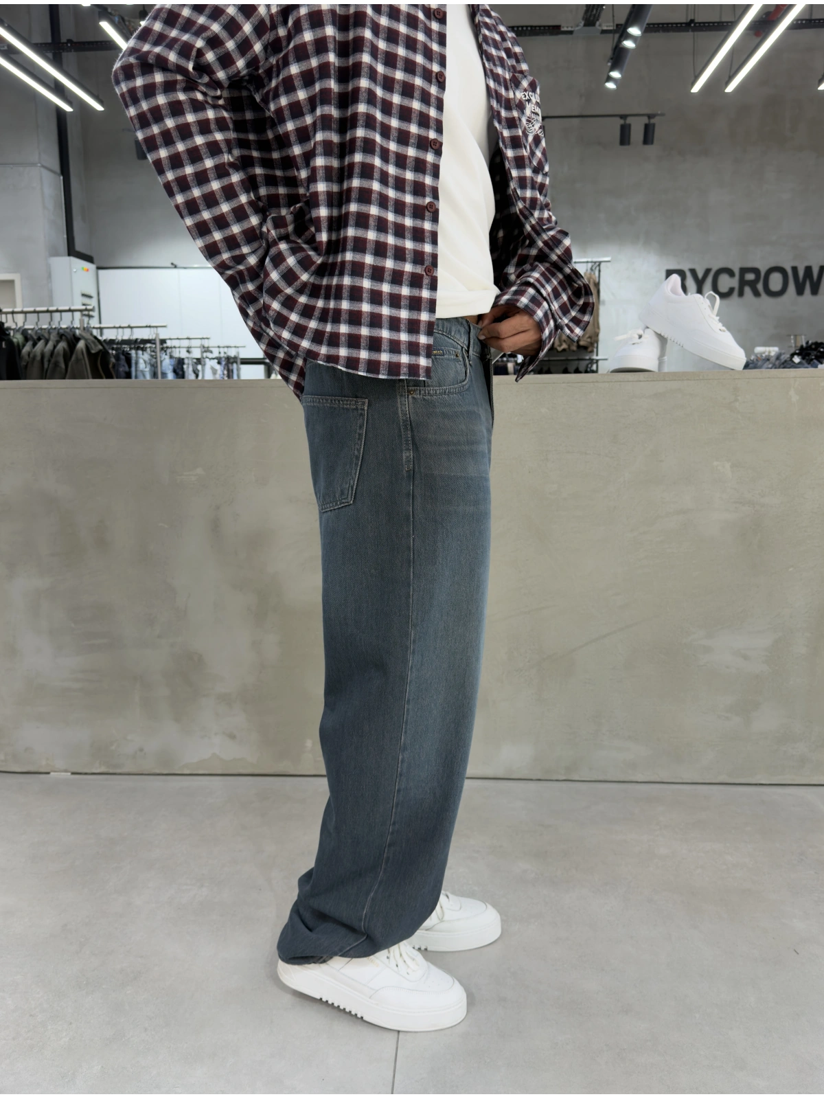 Koyu Mavi Denim Bol Kalıp Baggy Jean