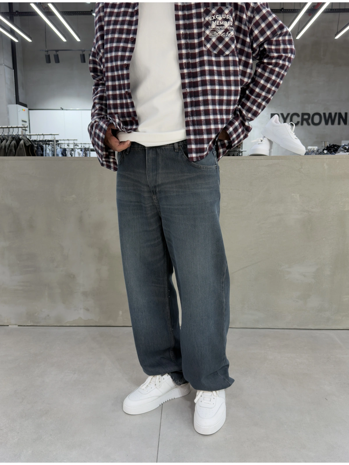 Koyu Mavi Denim Bol Kalıp Baggy Jean