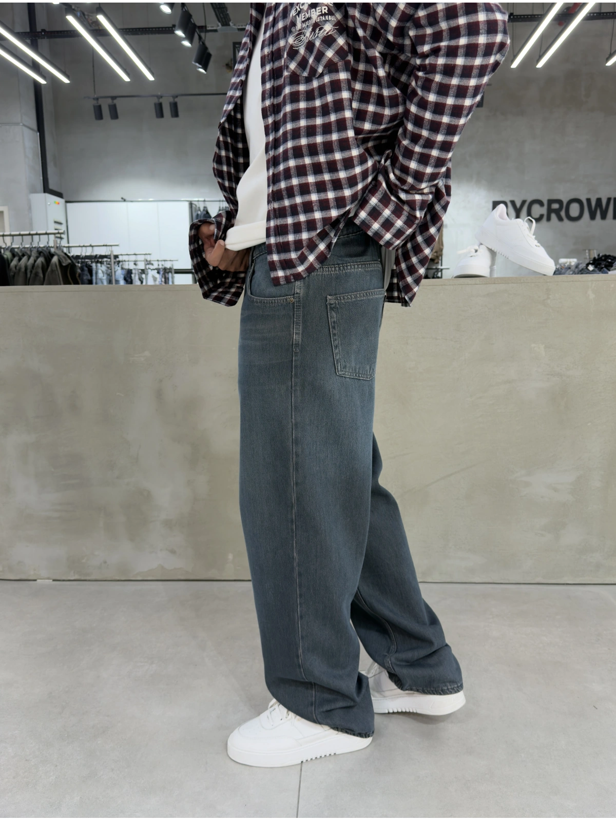Koyu Mavi Denim Bol Kalıp Baggy Jean