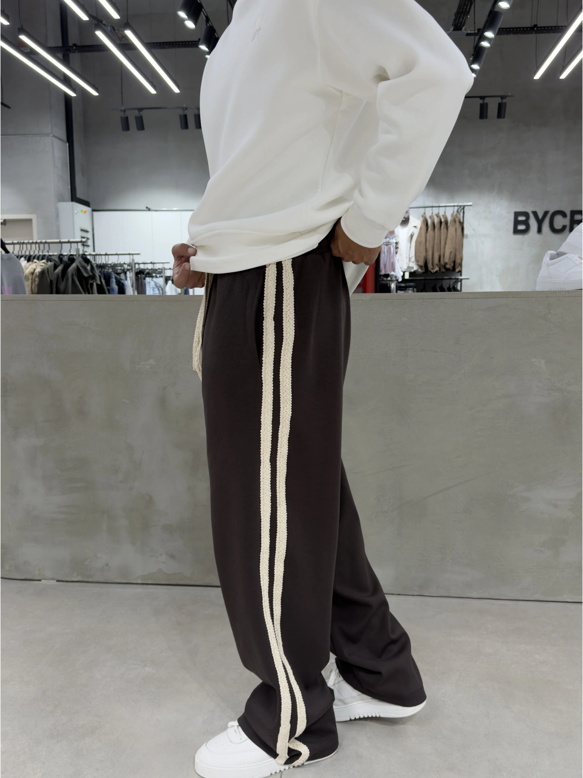 Kahve Premium Halat Nakış Baggy Eşofman
