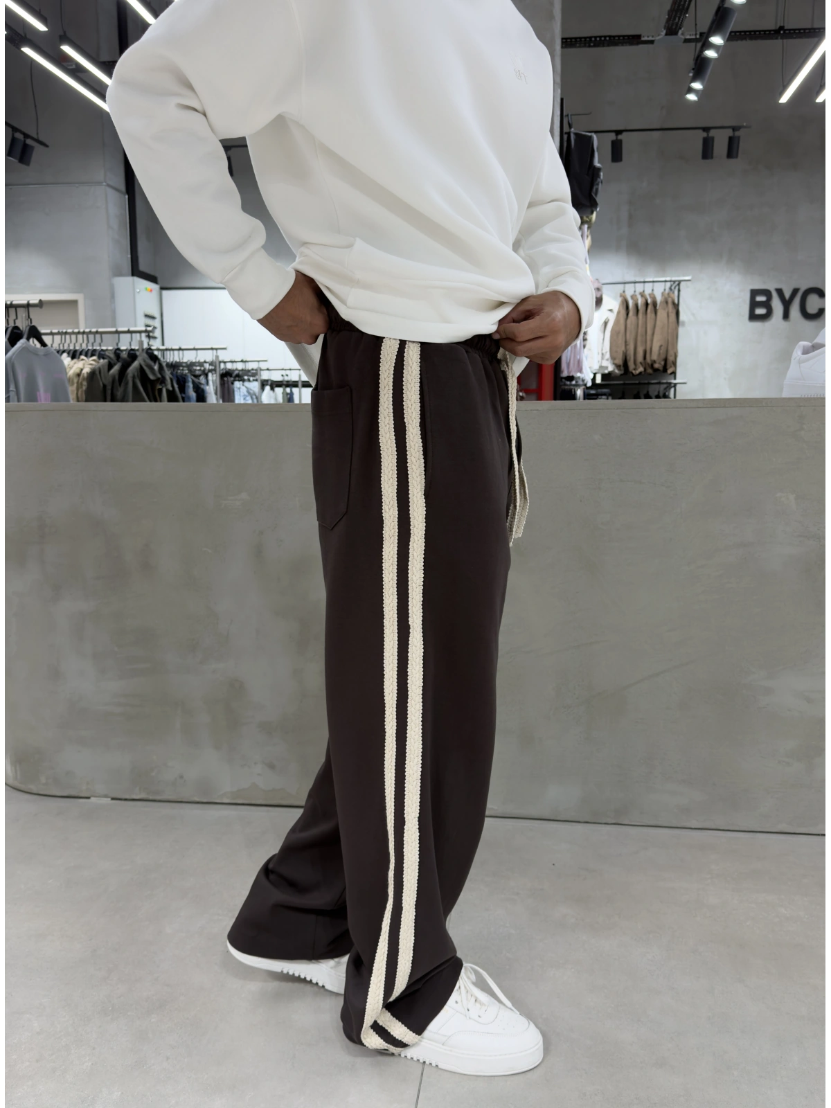 Kahve Premium Halat Nakış Baggy Eşofman
