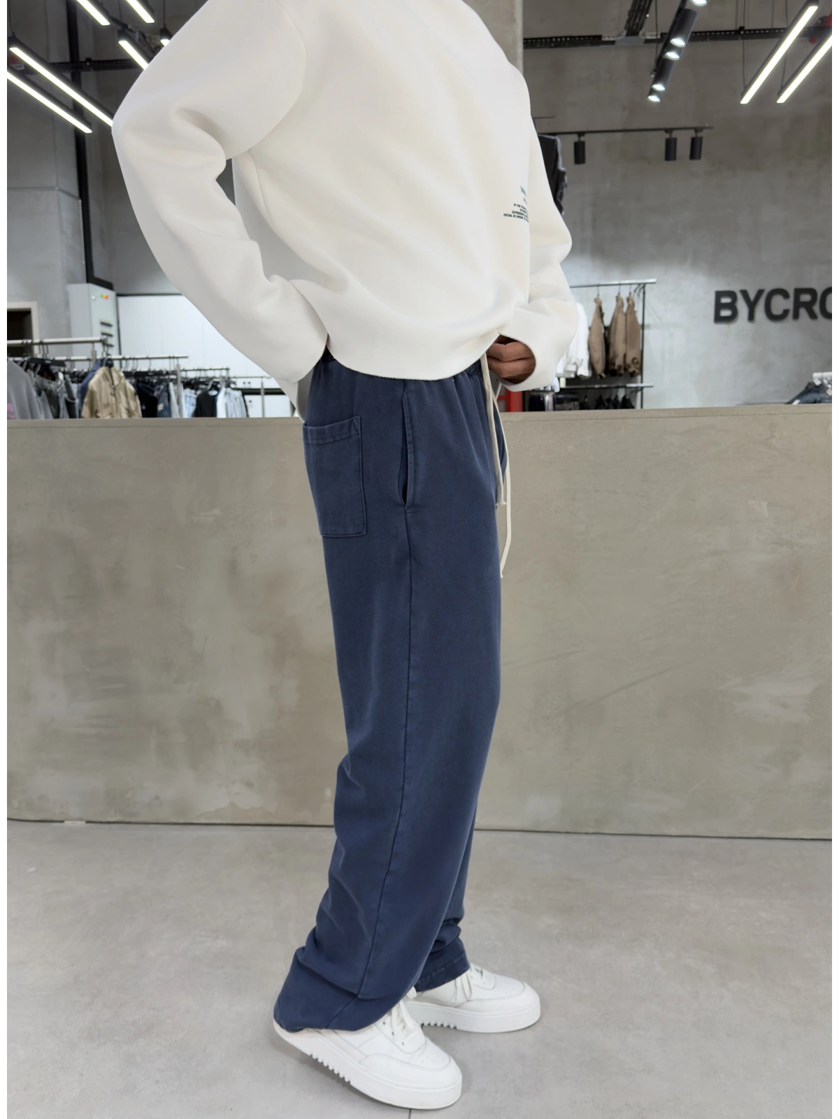 Lacivert Premium Yıkamalı Baggy Eşofman