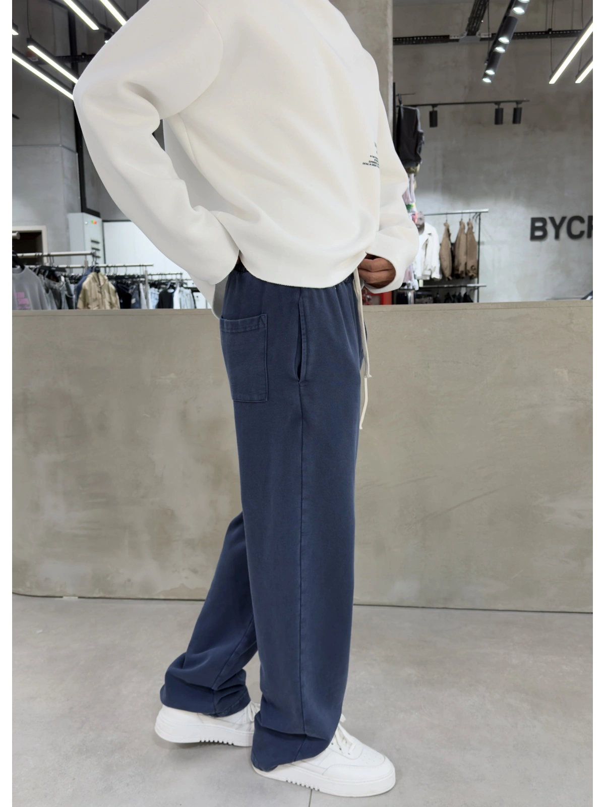 Lacivert Premium Yıkamalı Baggy Eşofman