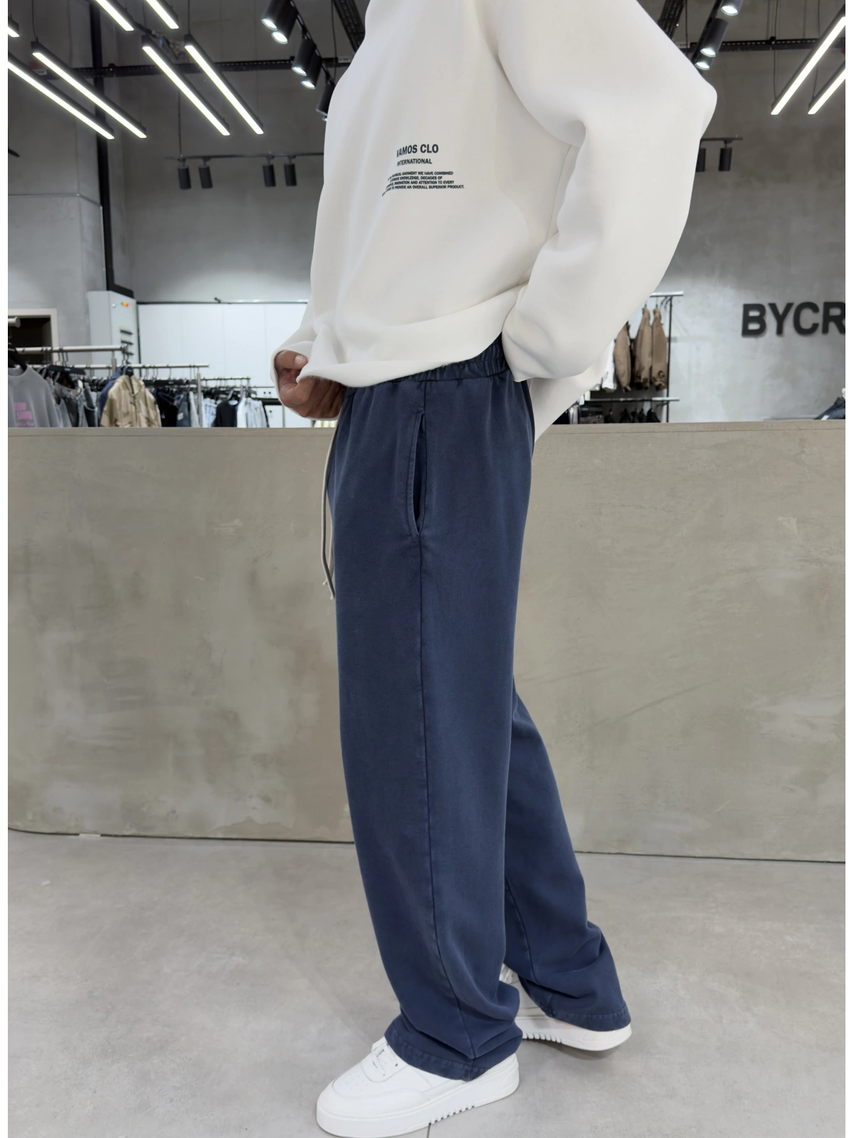 Lacivert Premium Yıkamalı Baggy Eşofman