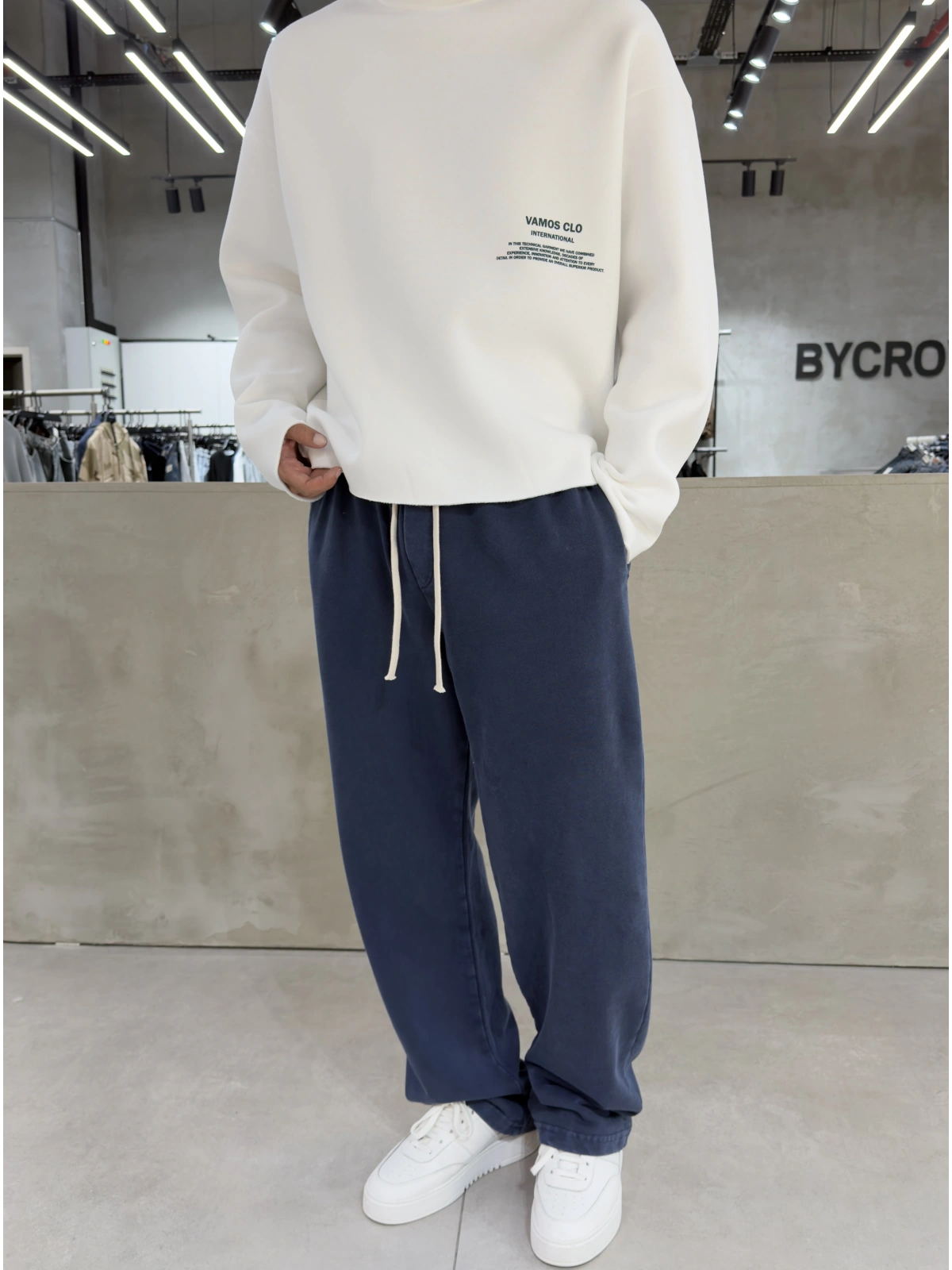 Lacivert Premium Yıkamalı Baggy Eşofman