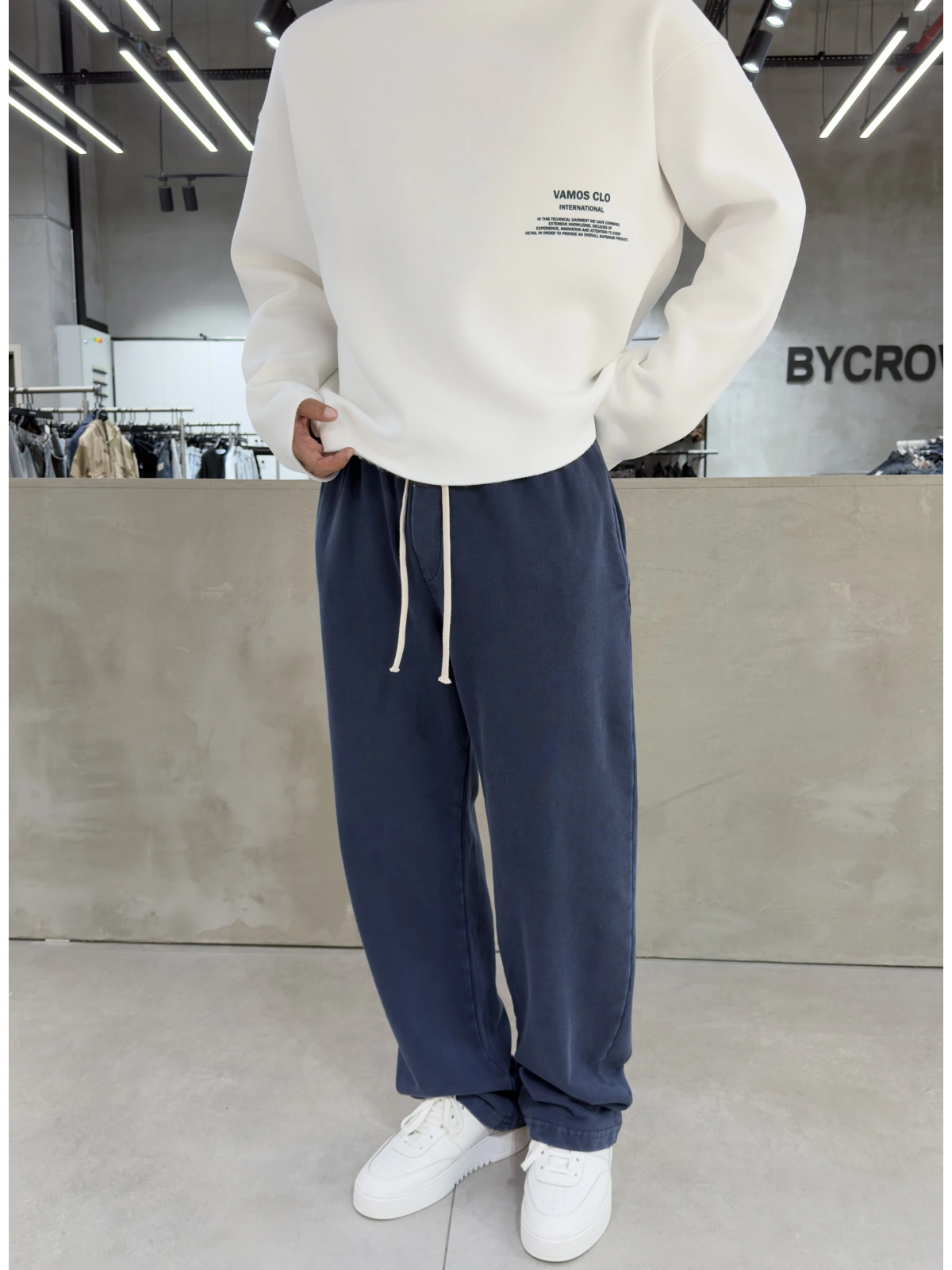 Lacivert Premium Yıkamalı Baggy Eşofman