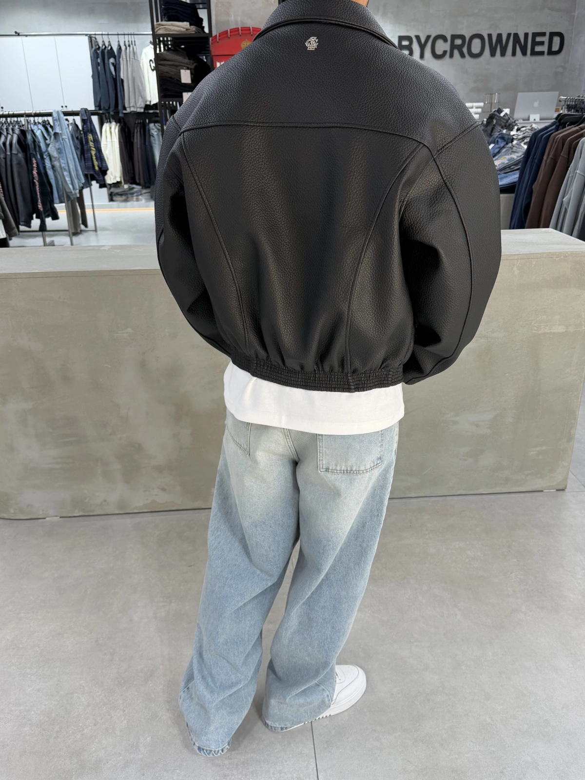 Deri Premium Oversize Dokulu Ceket