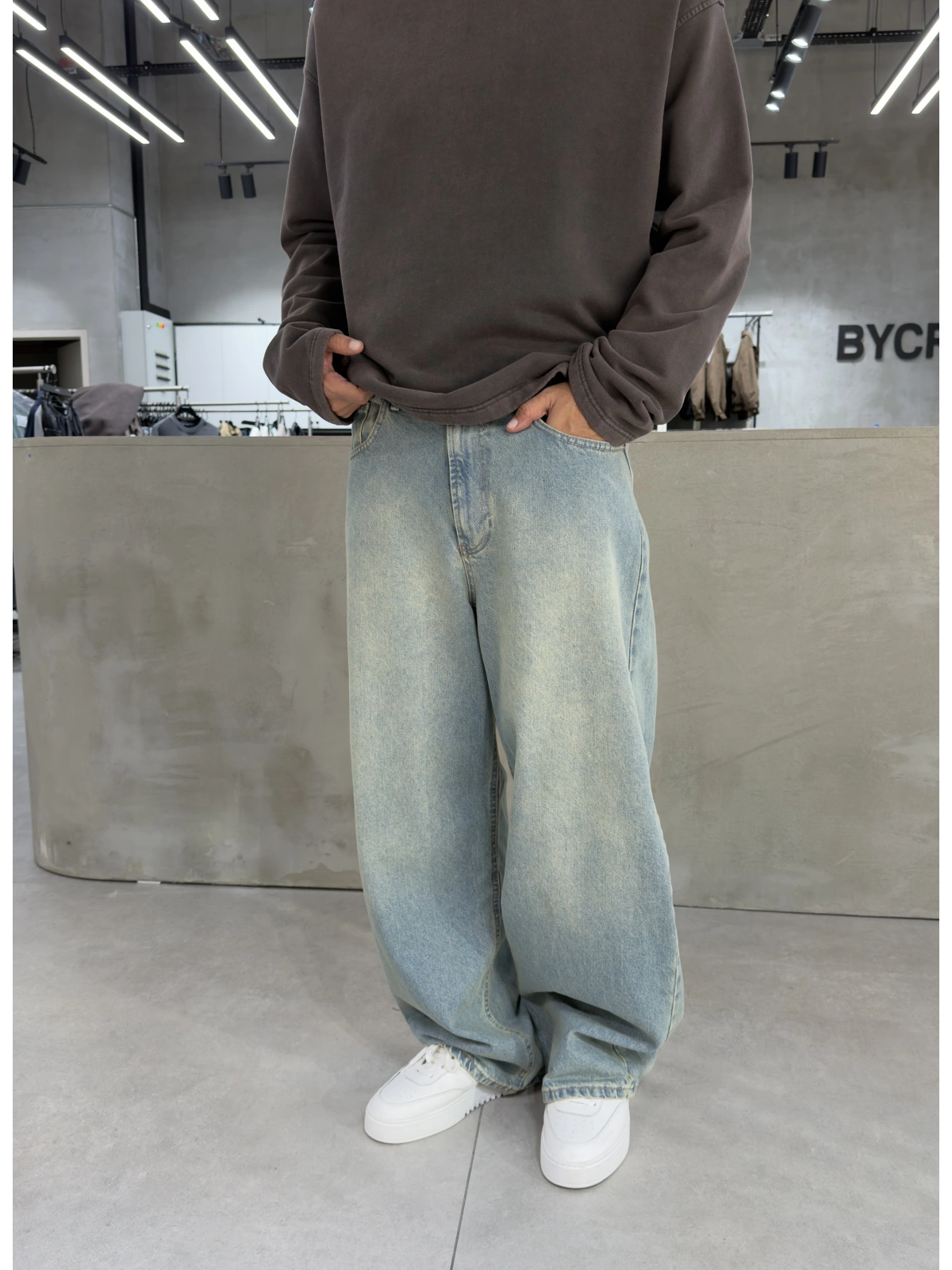 Buz Mavi Life Eskitme Bol Kalıp Baggy Jean