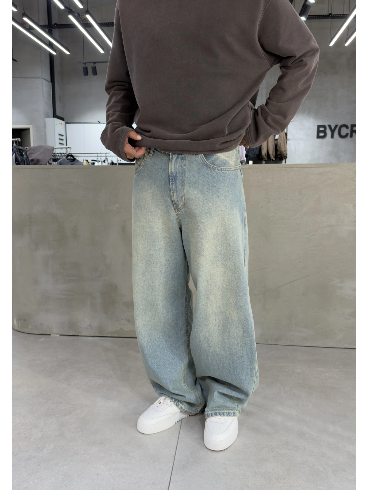 Buz Mavi Life Eskitme Bol Kalıp Baggy Jean